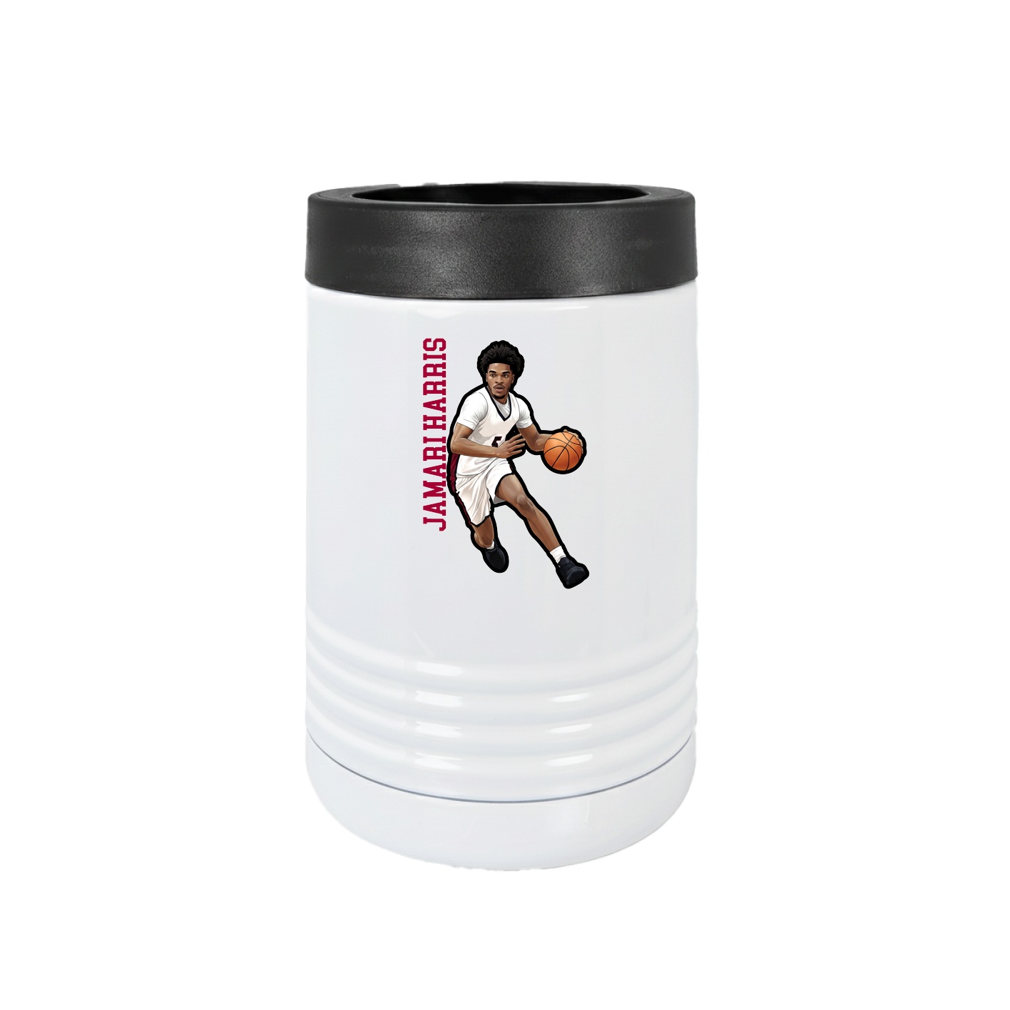 Beverage Holder — Name Vertical in White