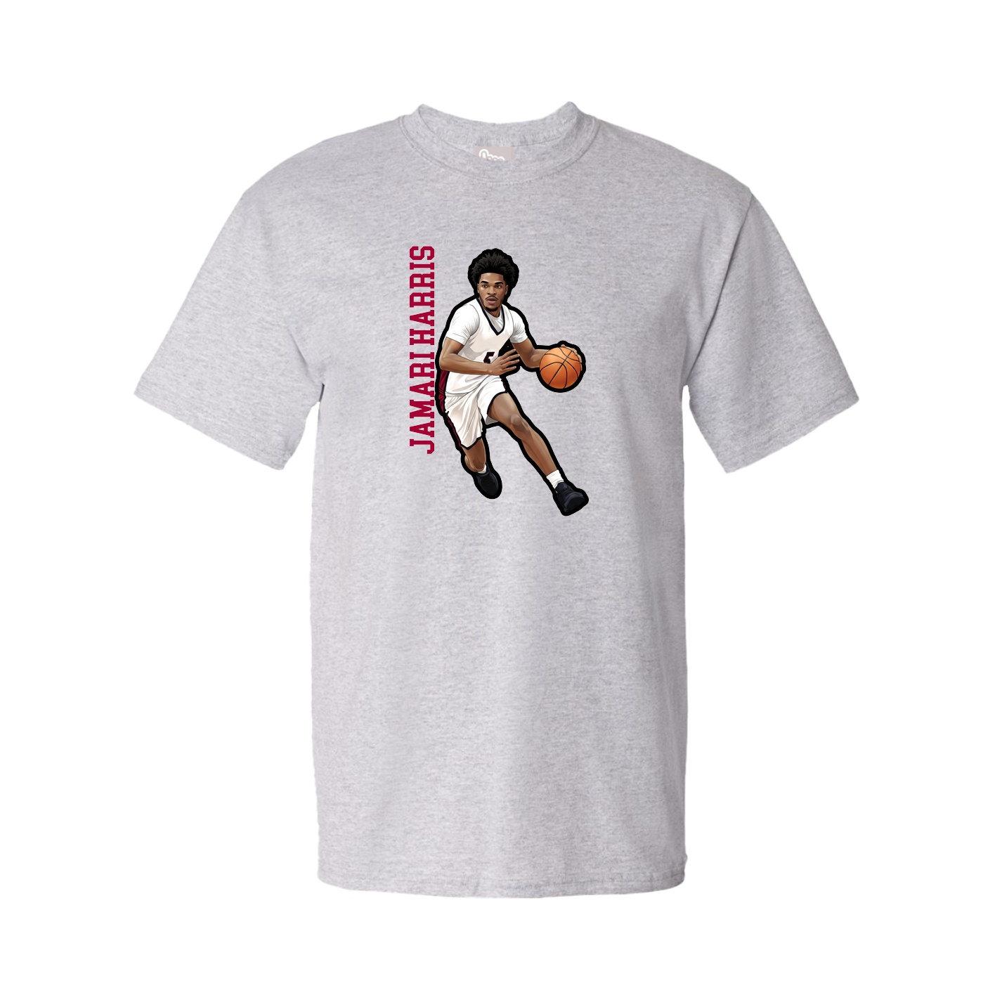 Youth Tee — Name Vertical in Grey