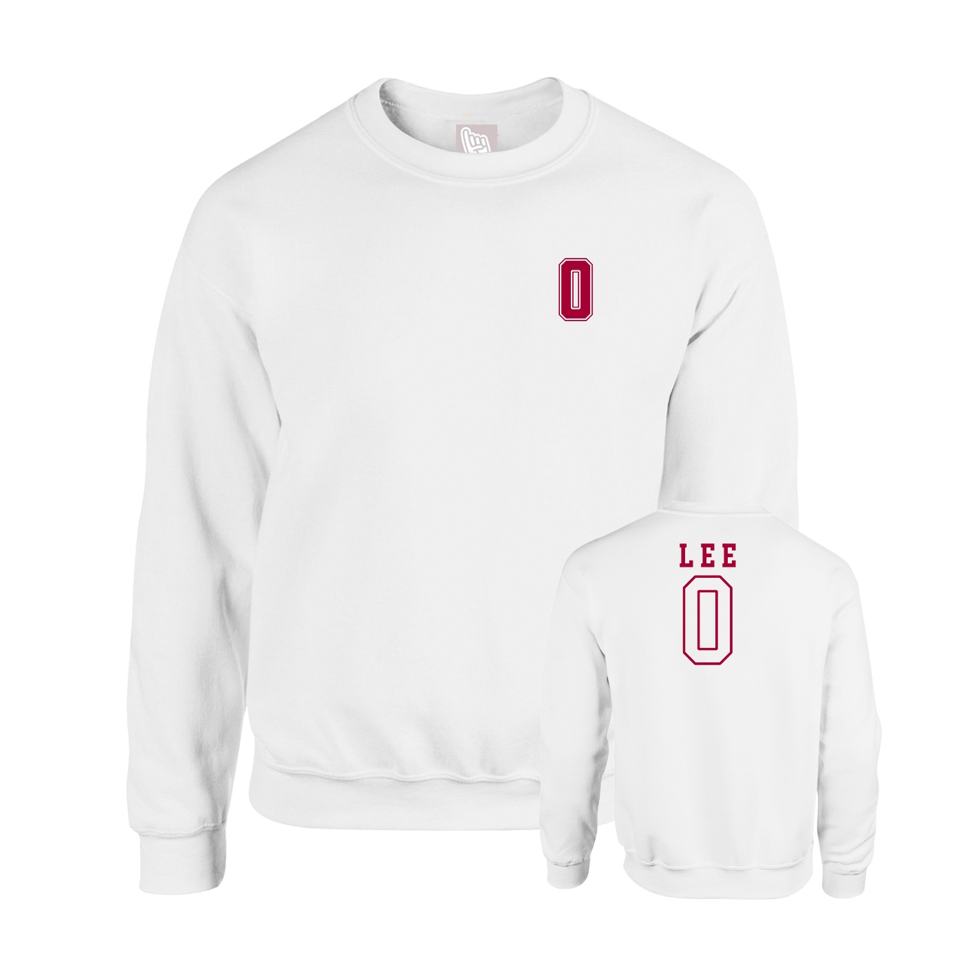 Fleece Crew — Chest Back in White