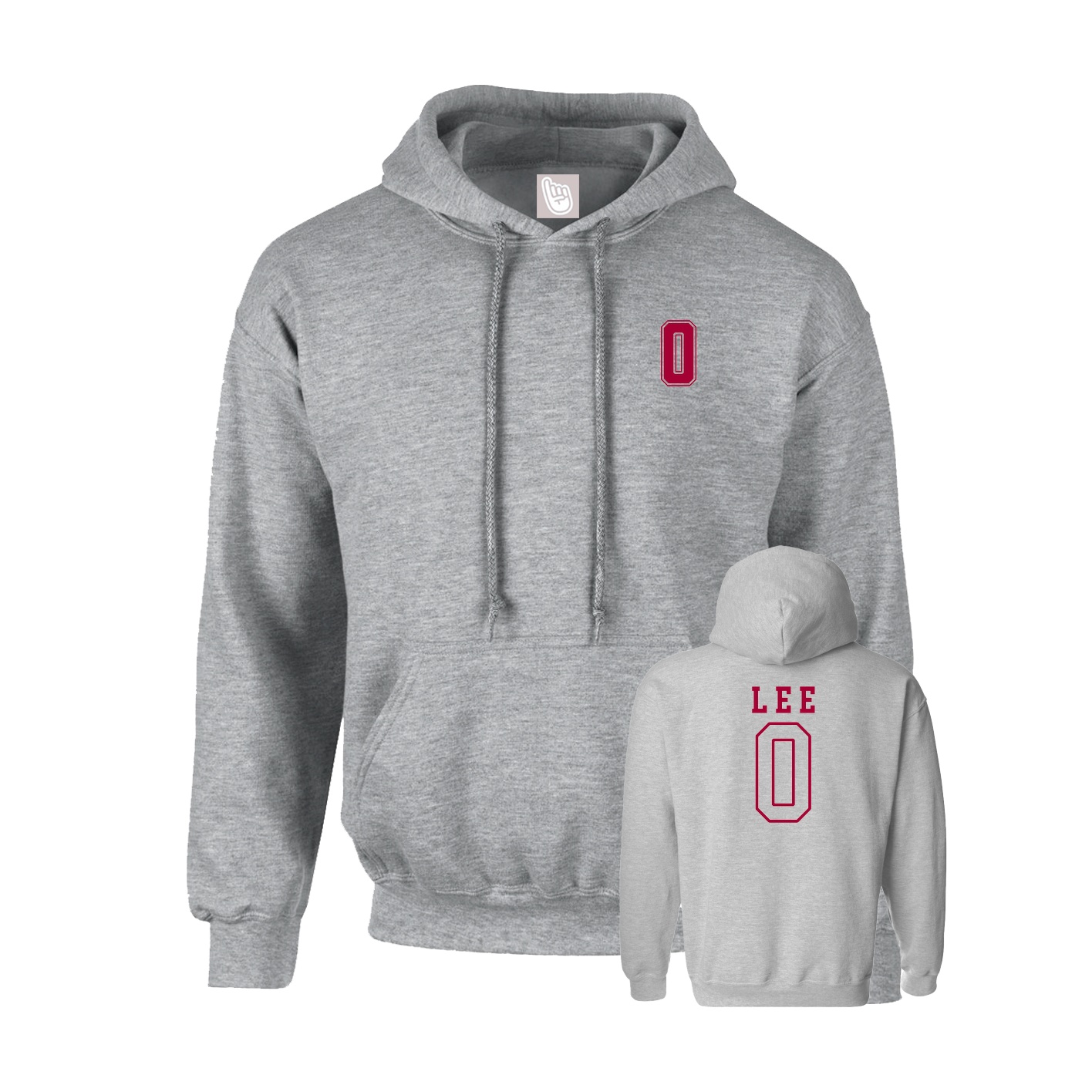 Youth Hoodie — Chest Back in Grey
