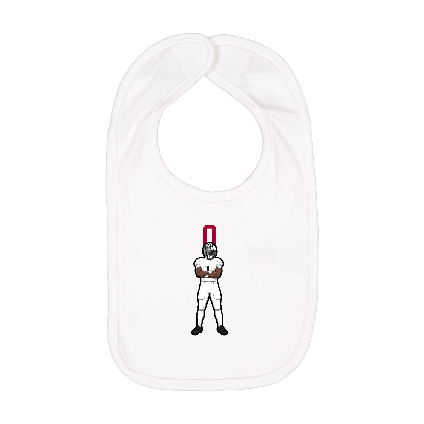 Infant Bib — Number Top in White