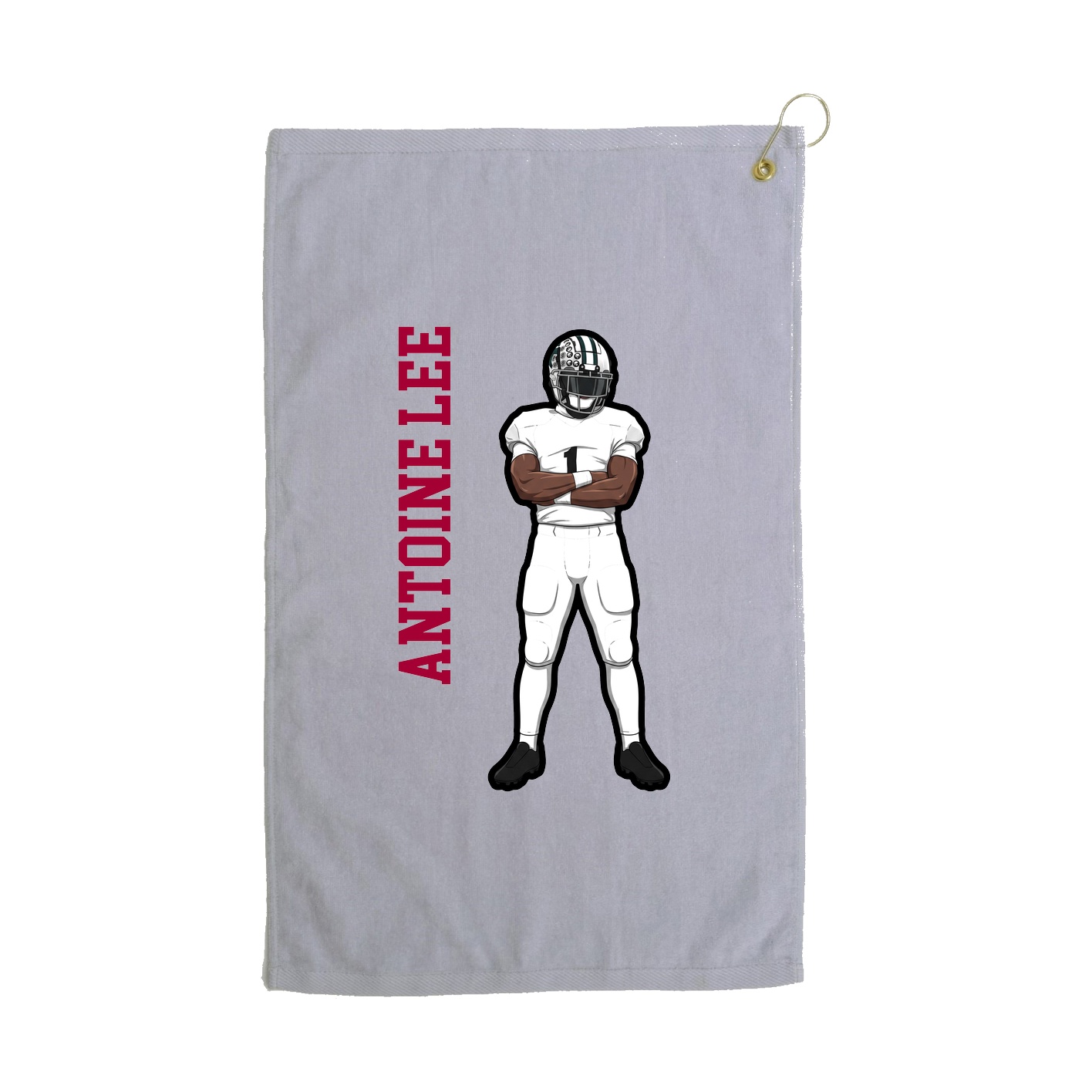 Golf Towel — Name Vertical in Grey