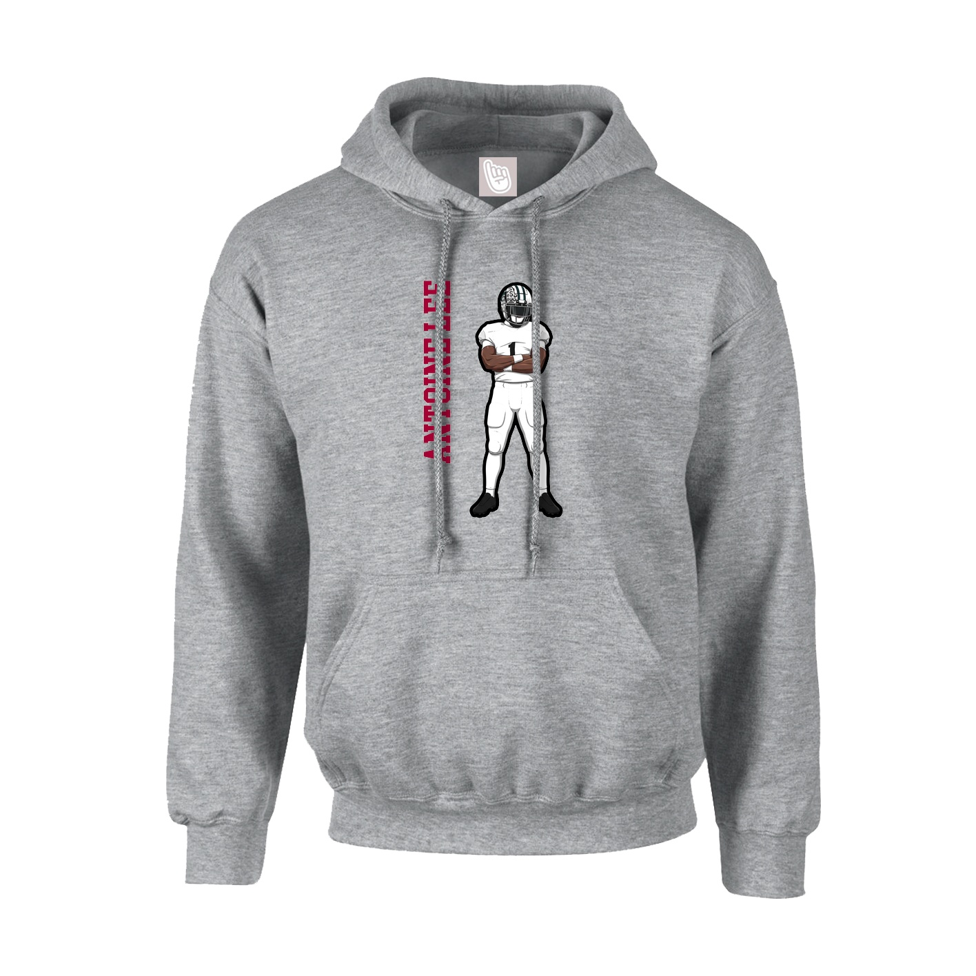 Youth Hoodie — Name Vertical in Grey