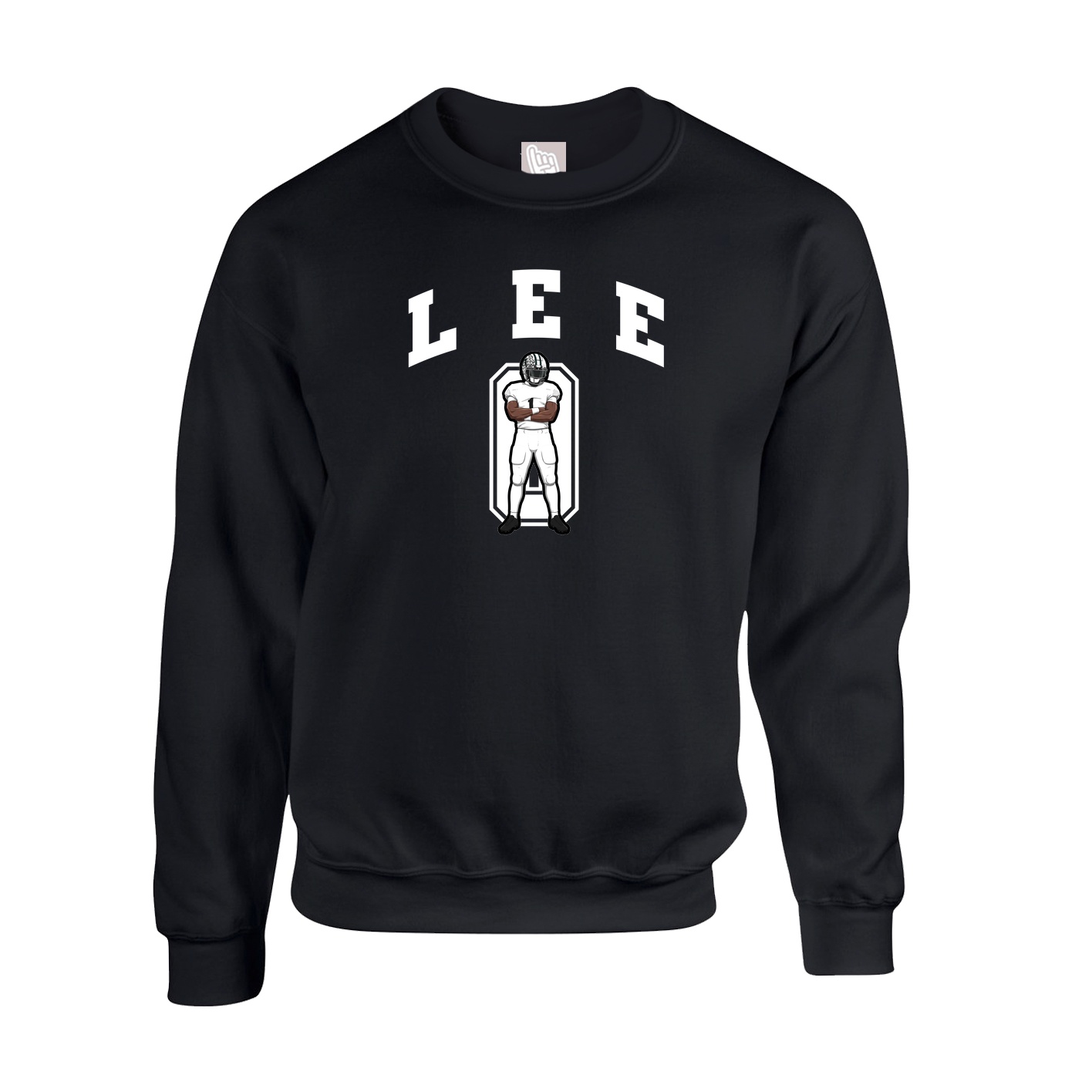 Fleece Crew — Number in Black