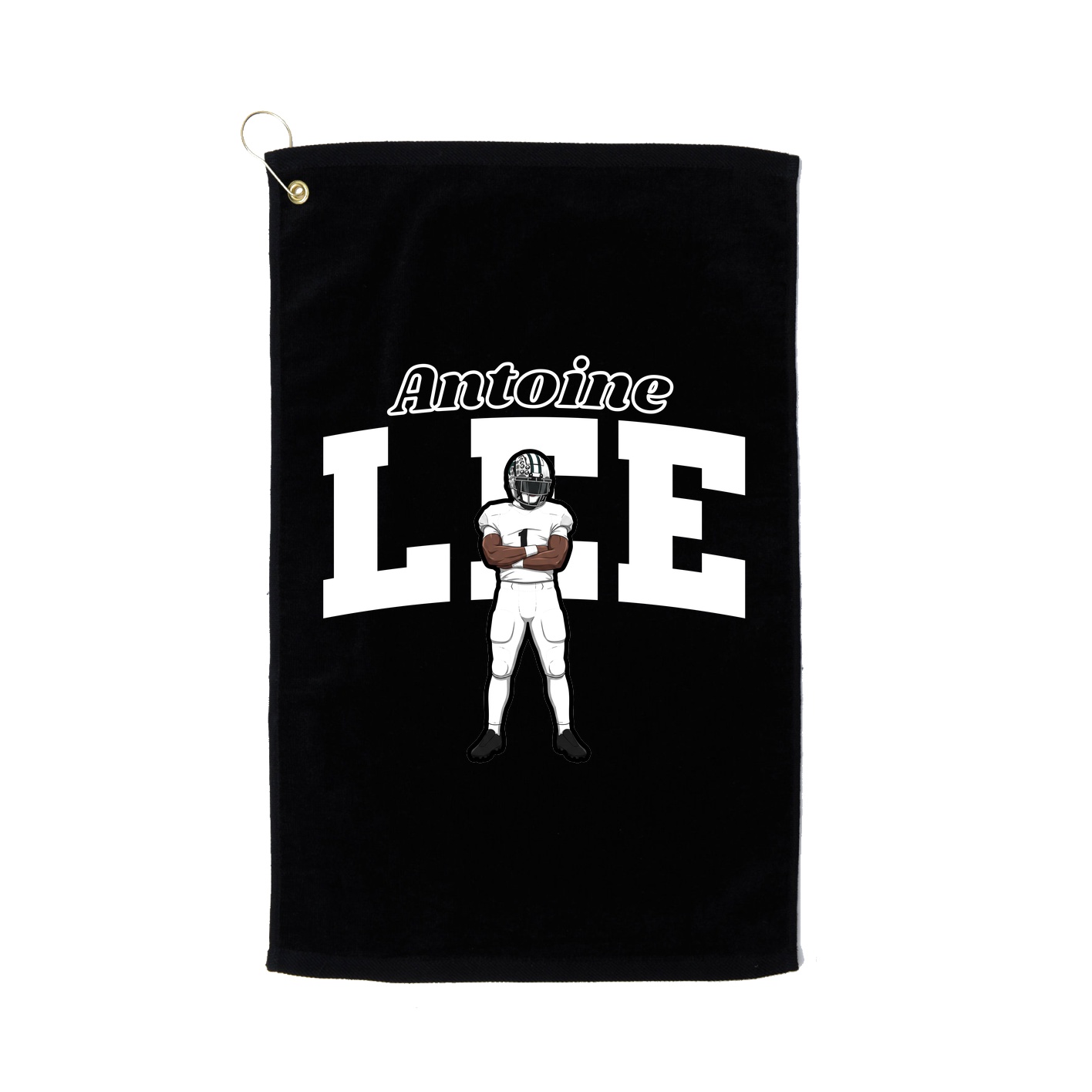 Golf Towel — Name Arch in Black
