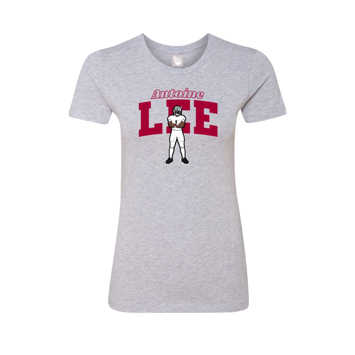 Fitted Women's Tee — Name Arch in Grey