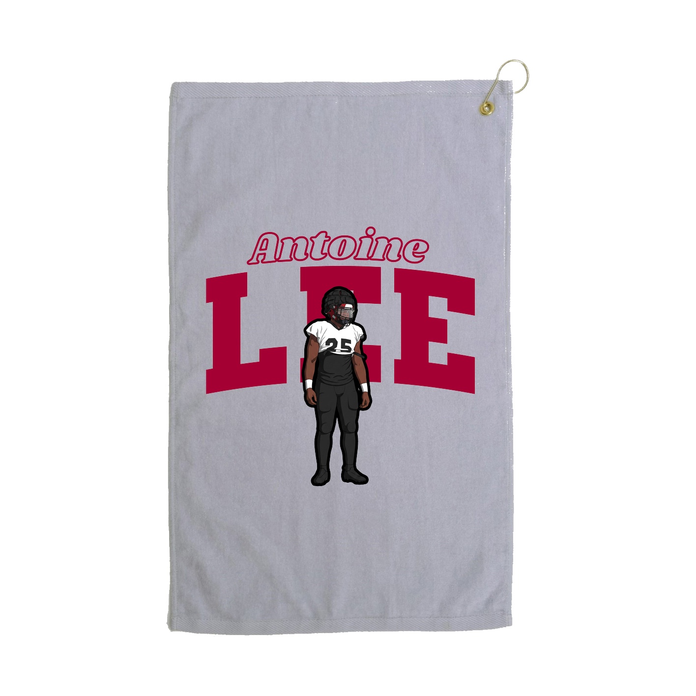 Golf Towel — Name Arch in Grey