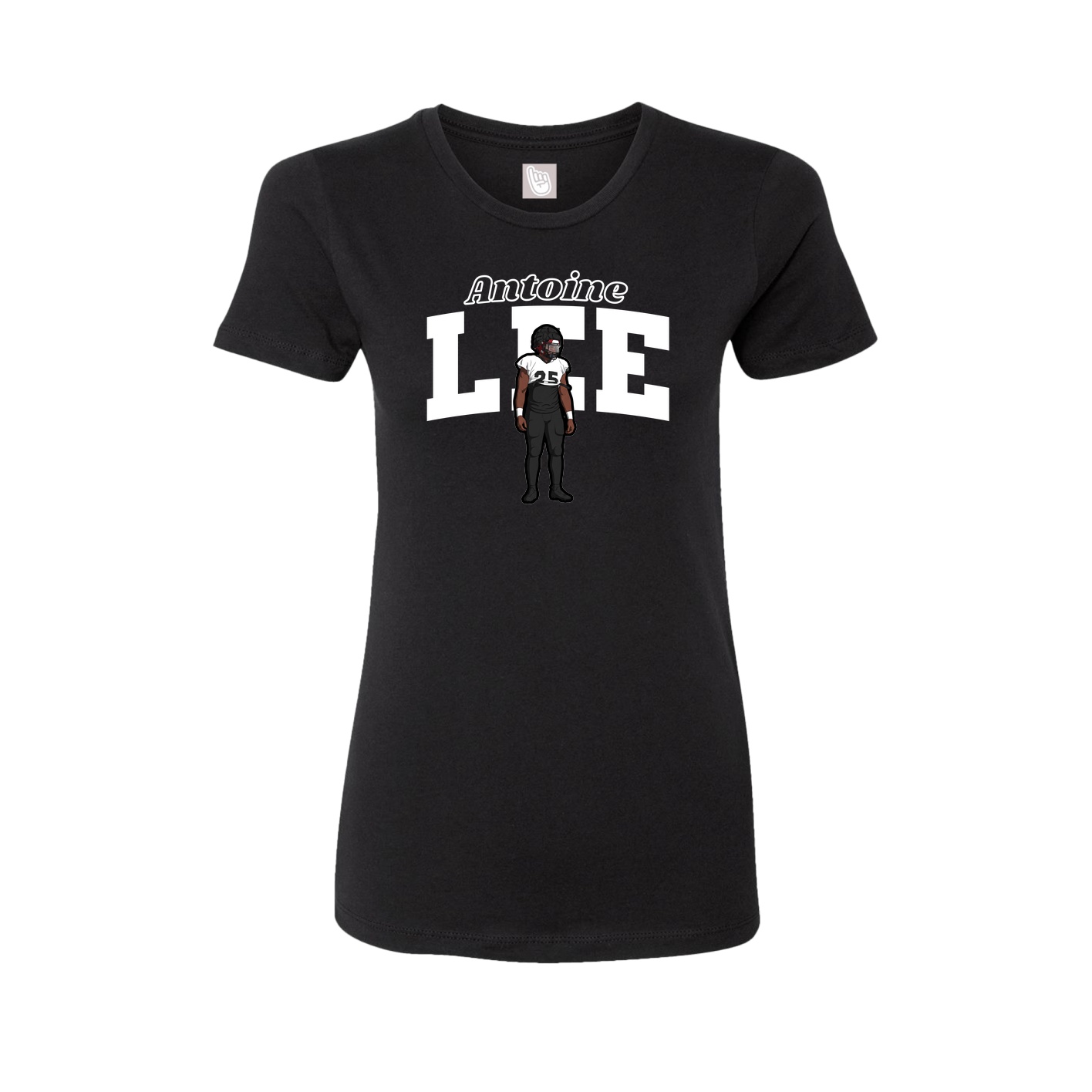 Fitted Women's Tee — Name Arch in Black