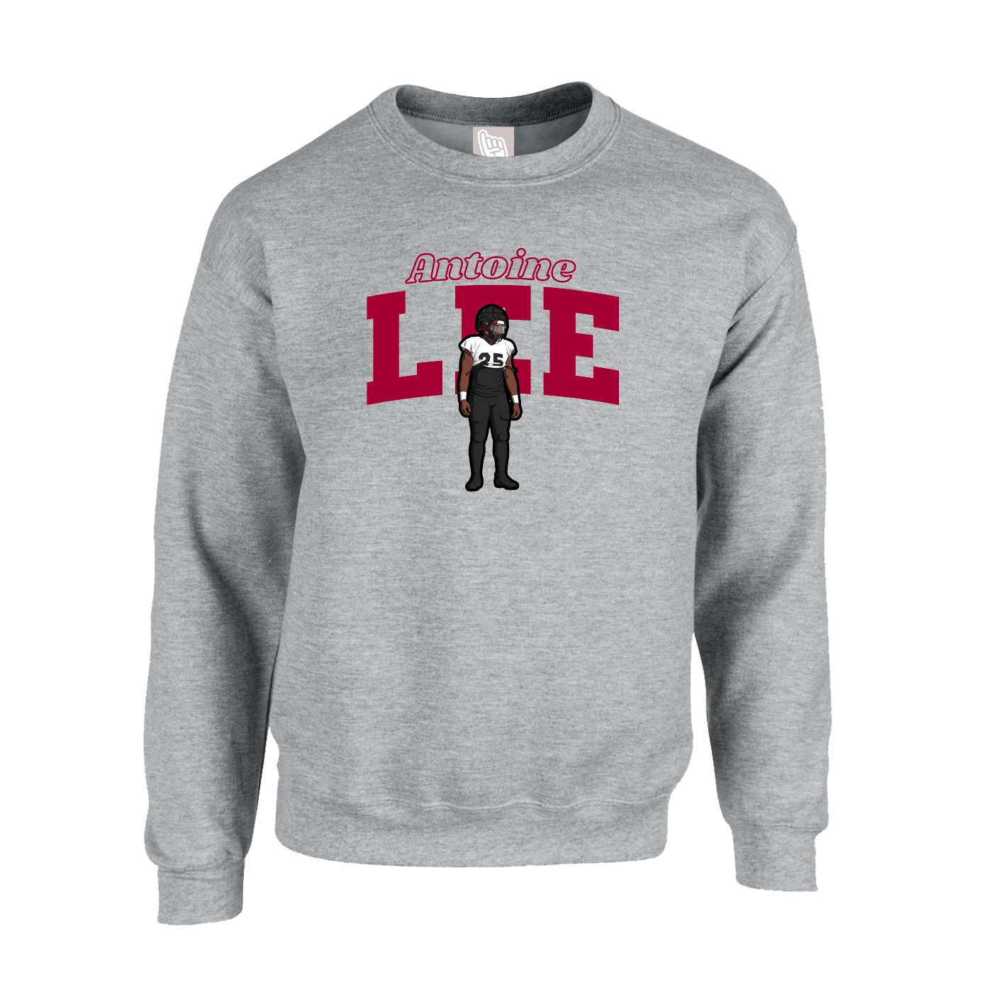 Fleece Crew — Name Arch in Grey