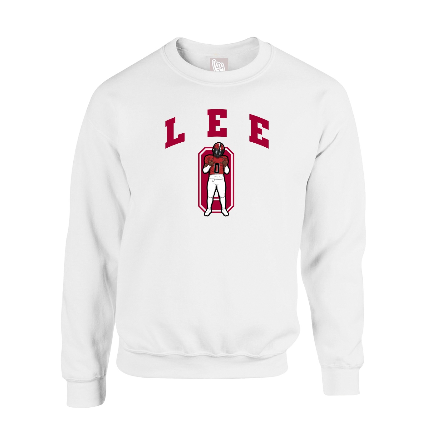 Fleece Crew — Number in White