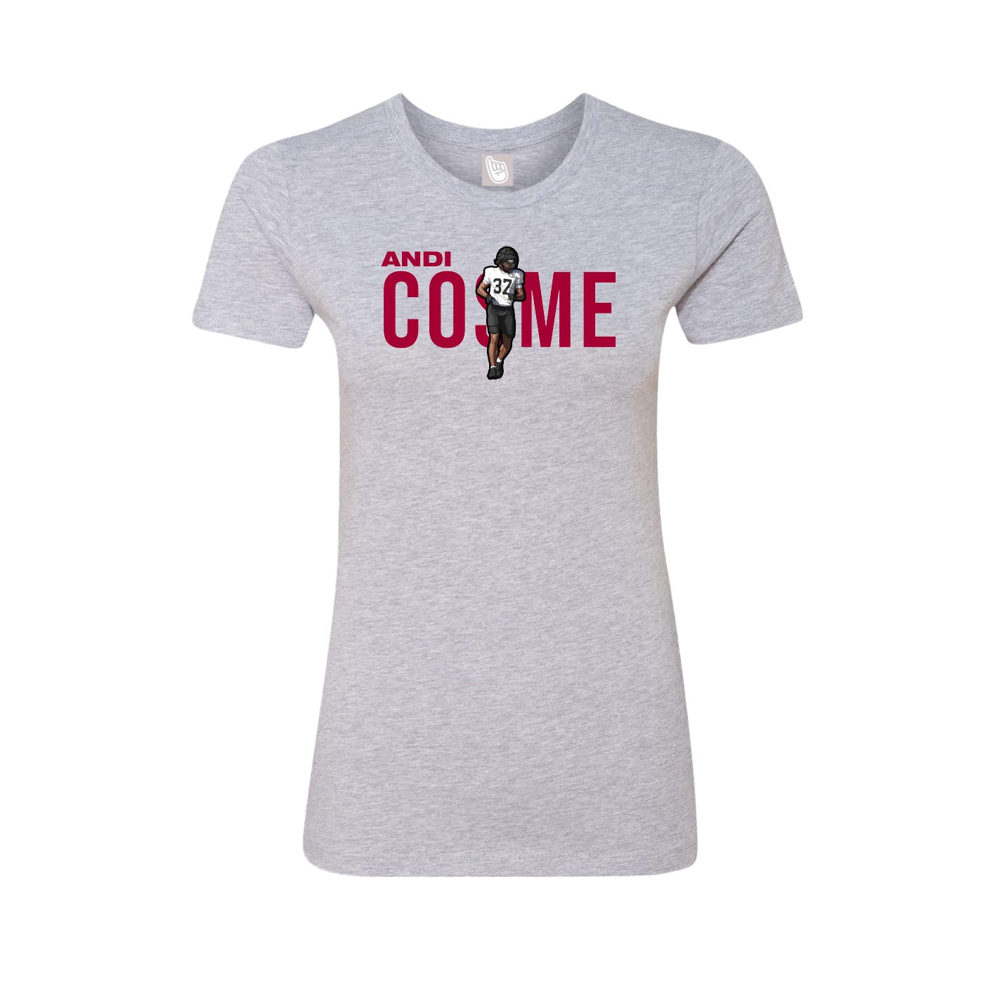 Fitted Women's Tee — Player Name in Grey