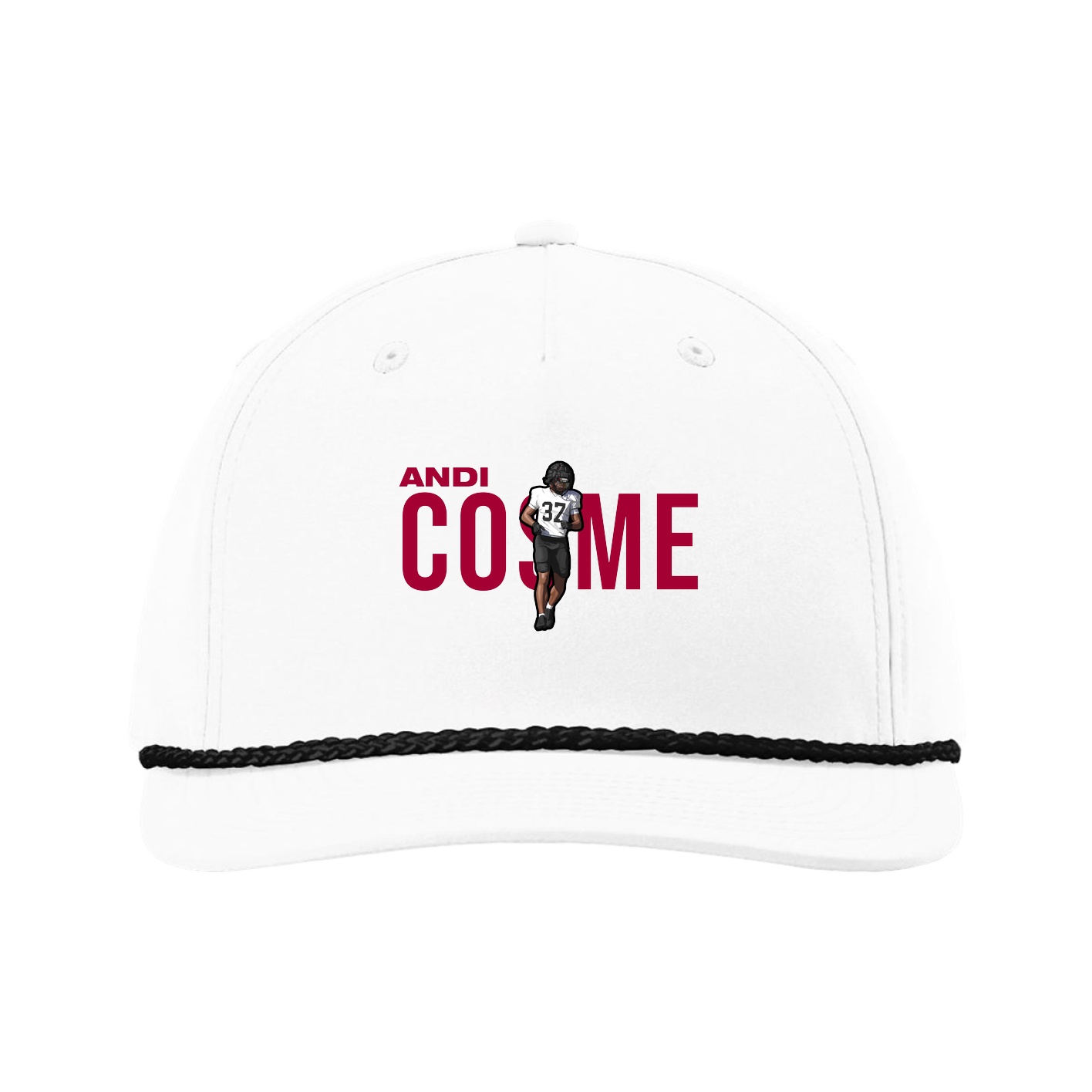 Five-Panel Classic Rope Cap — Player Name in White