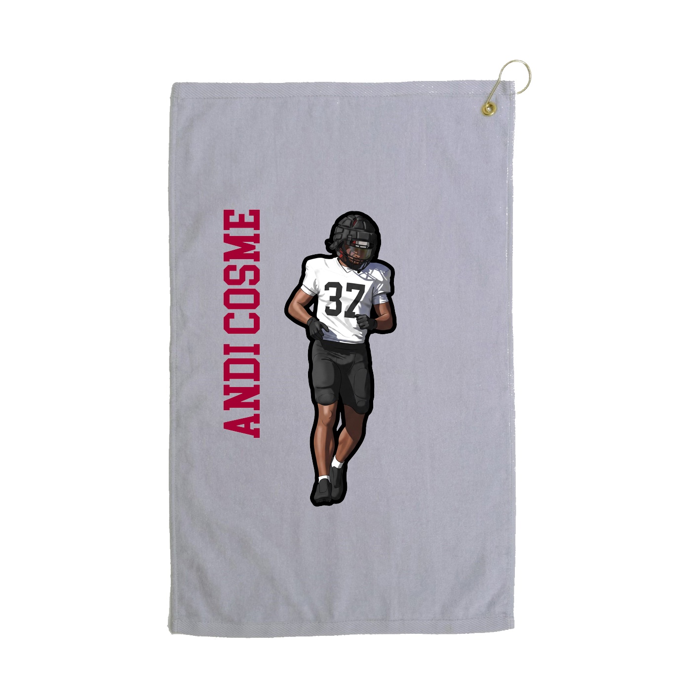 Golf Towel — Name Vertical in Grey