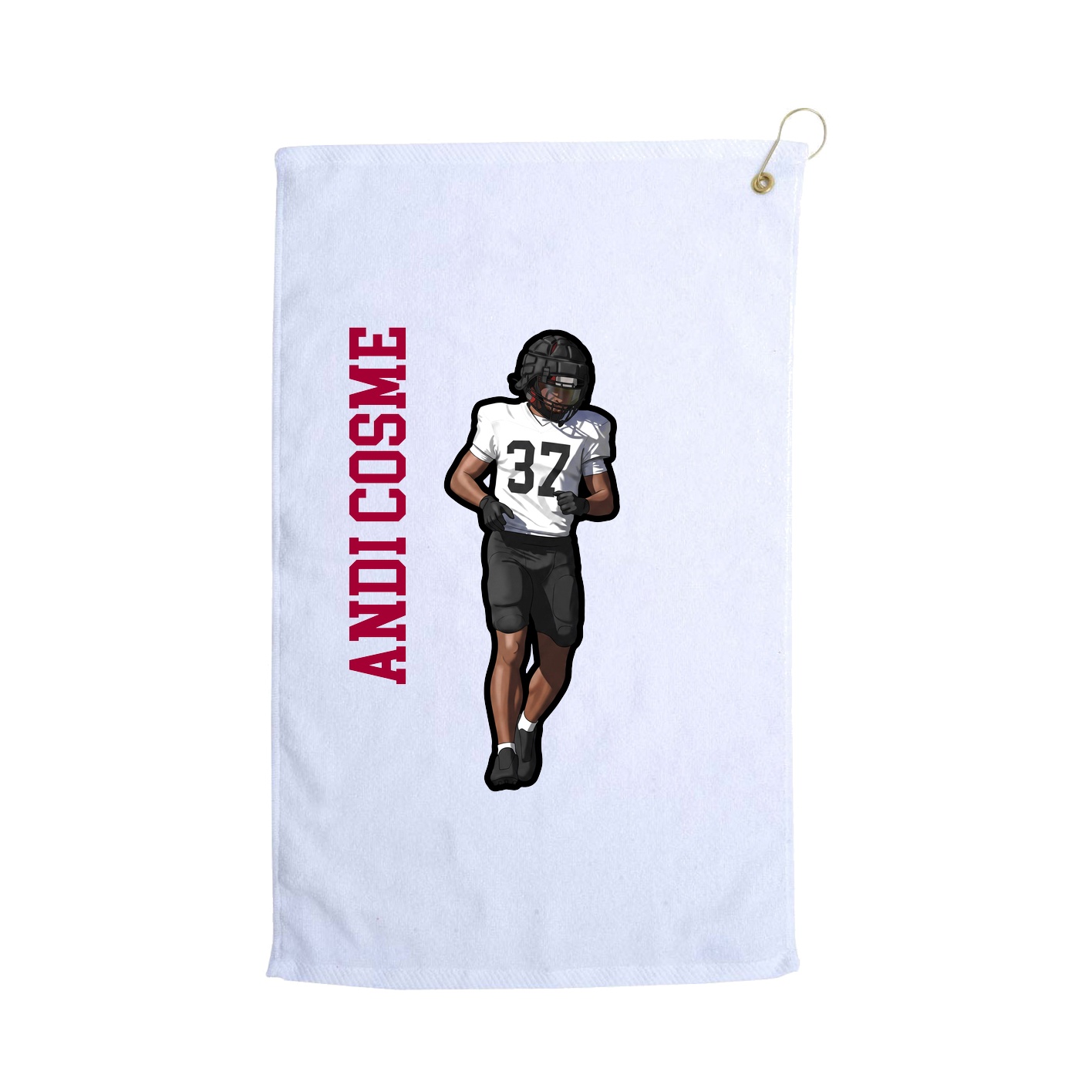 Golf Towel — Name Vertical in White