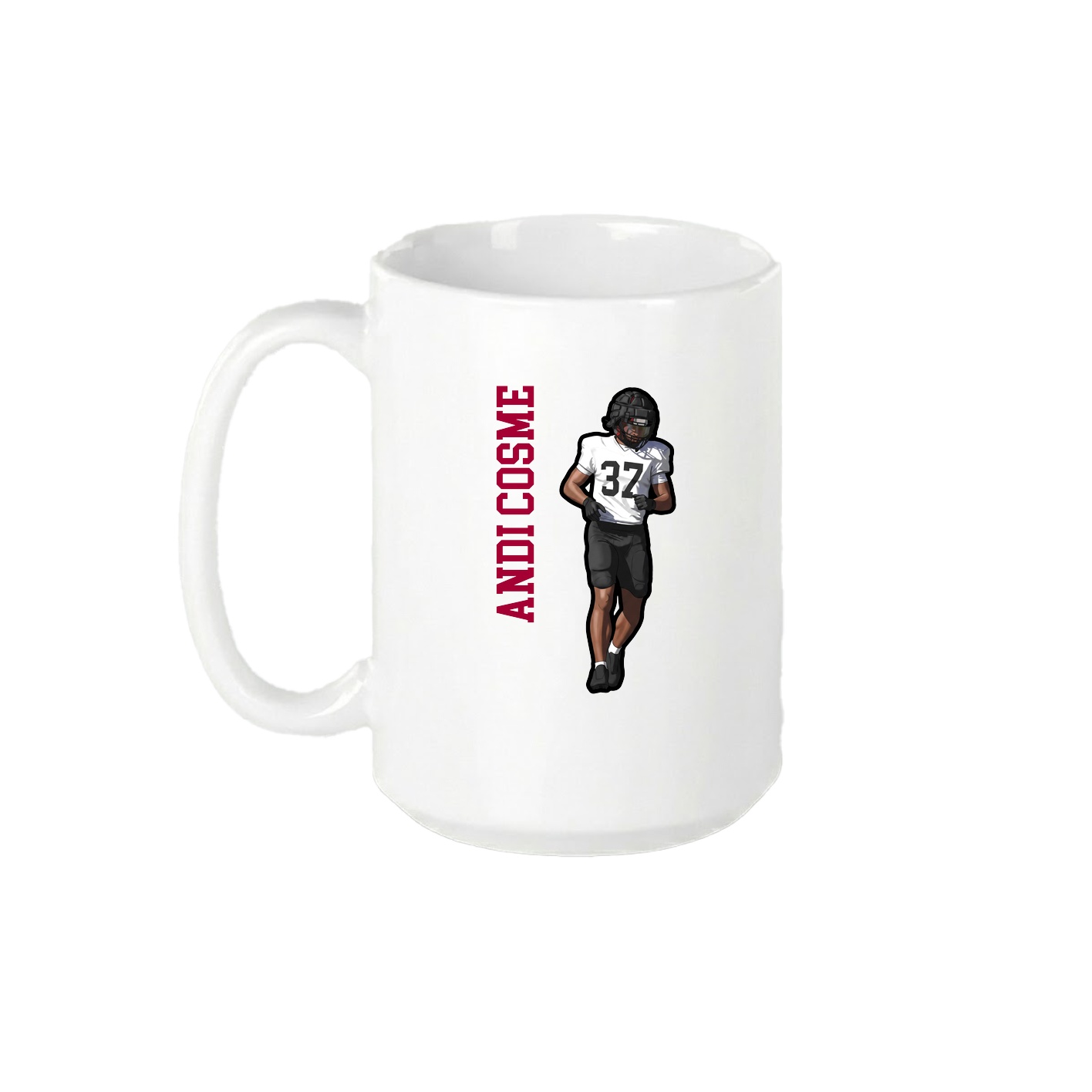15oz Coffee Mug — Name Vertical in White