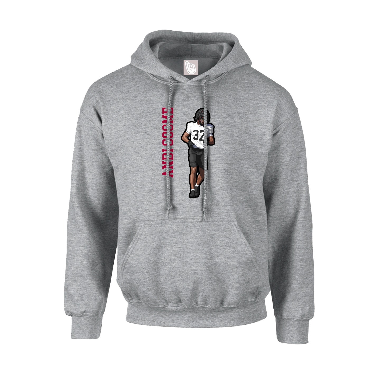 Hoodie — Name Vertical in Grey