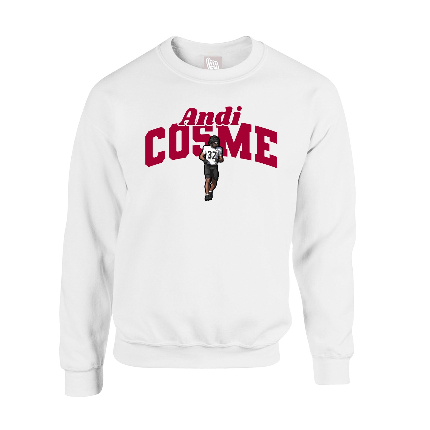 Fleece Crew — Signature Arch in White