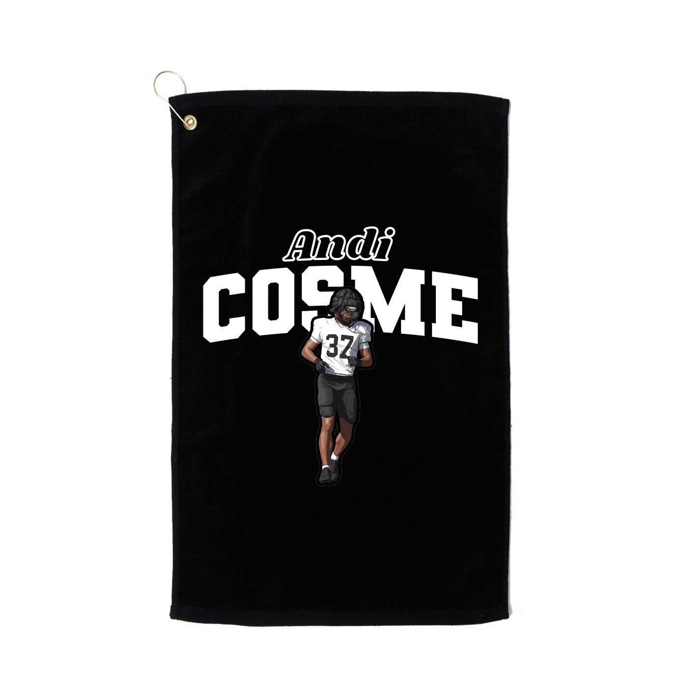 Golf Towel — Name Arch in Black