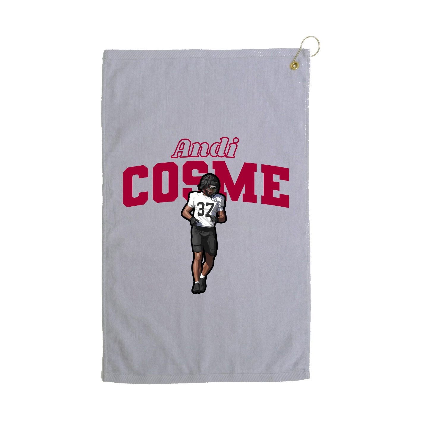 Golf Towel — Name Arch in Grey