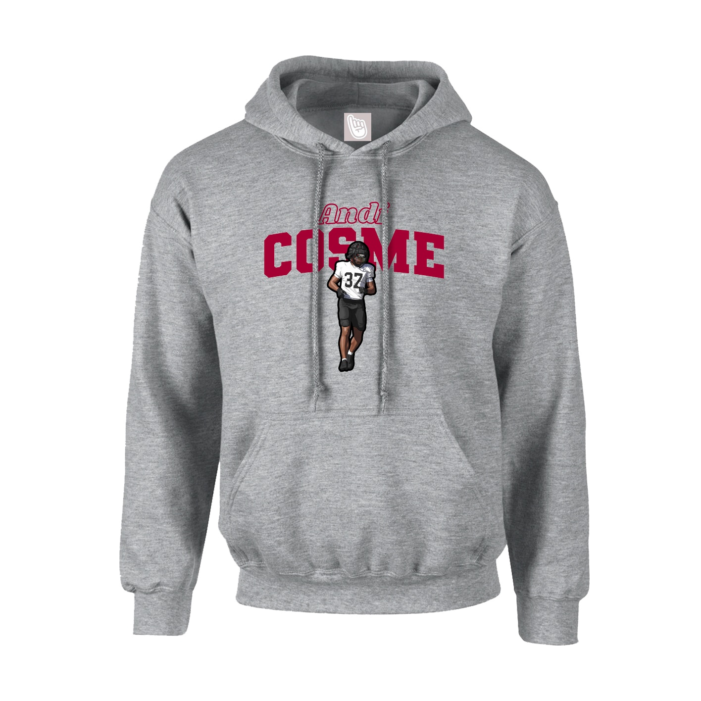 Hoodie — Name Arch in Grey
