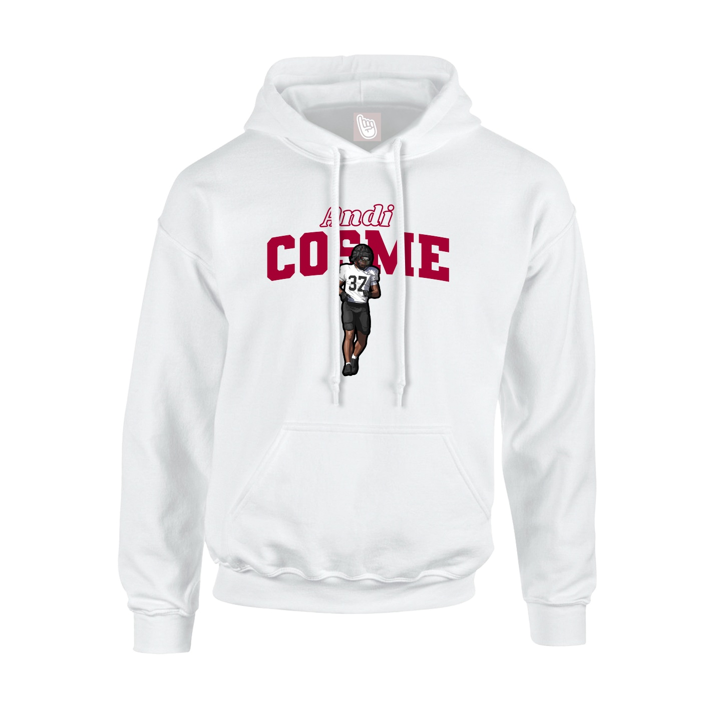 Youth Hoodie — Name Arch in White