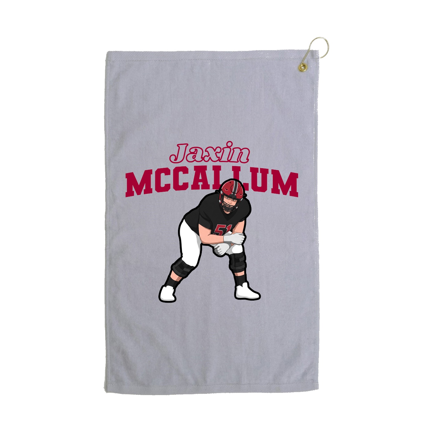 Golf Towel — Name Arch in Grey