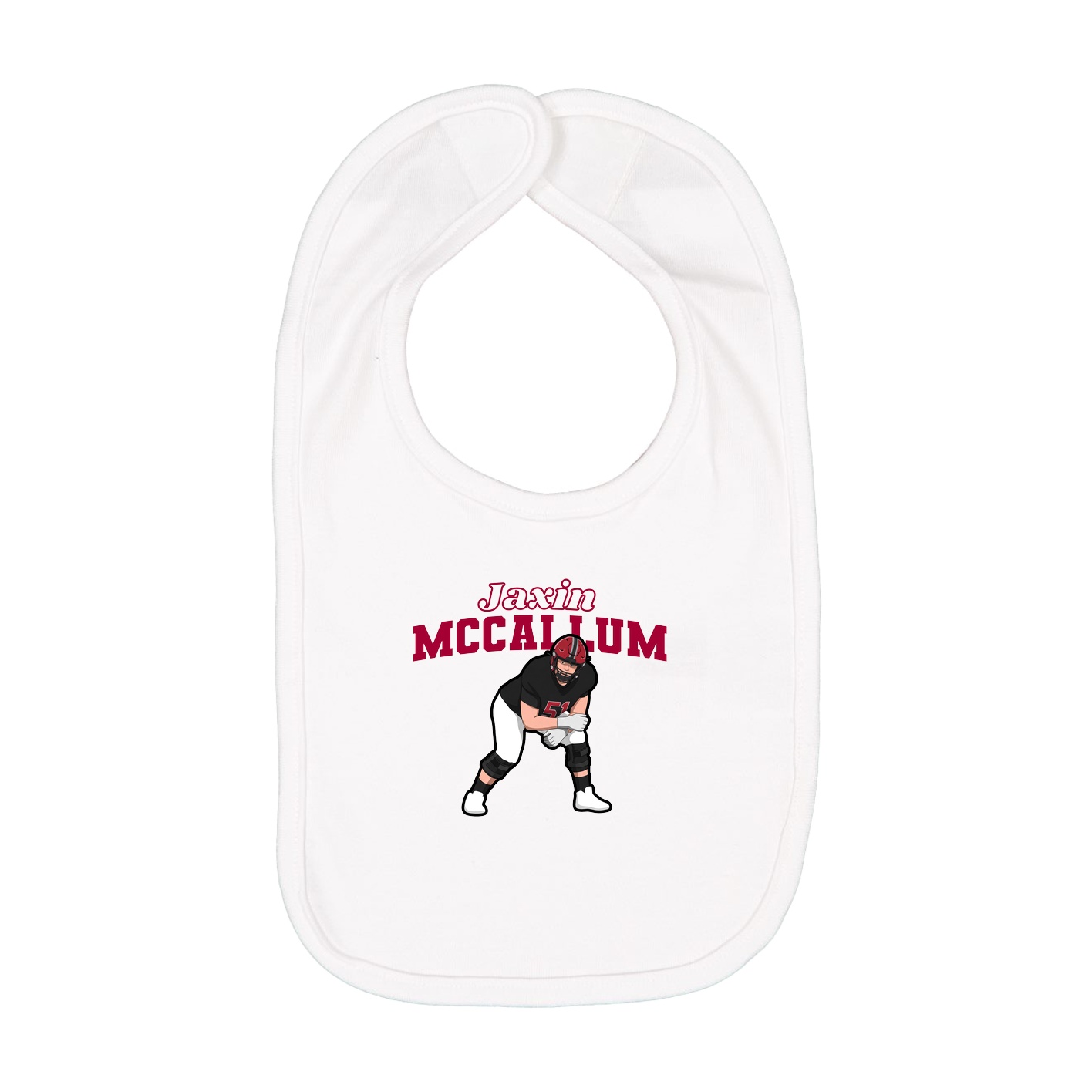 Infant Bib — Name Arch in White