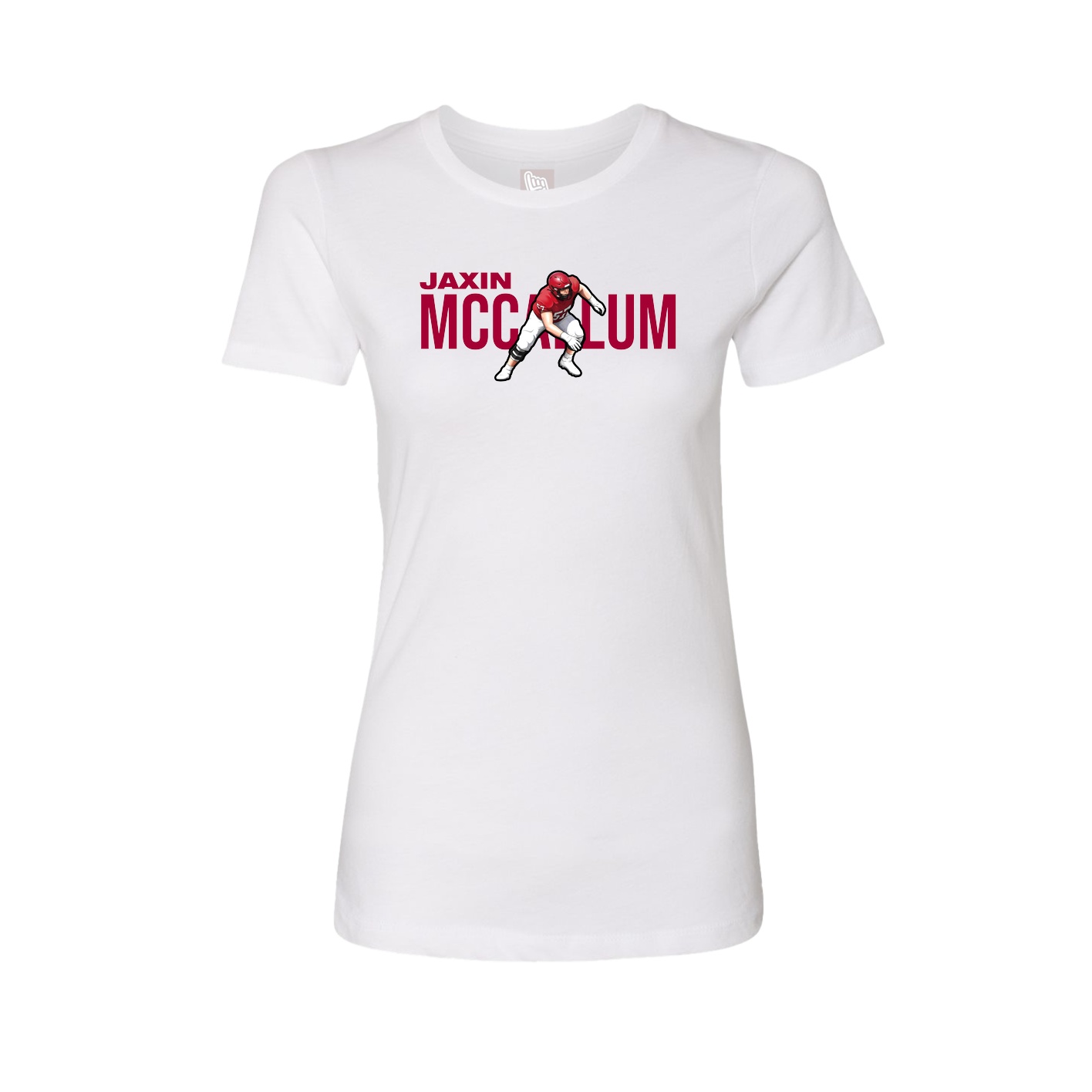 Fitted Women's Tee — Player Name in White