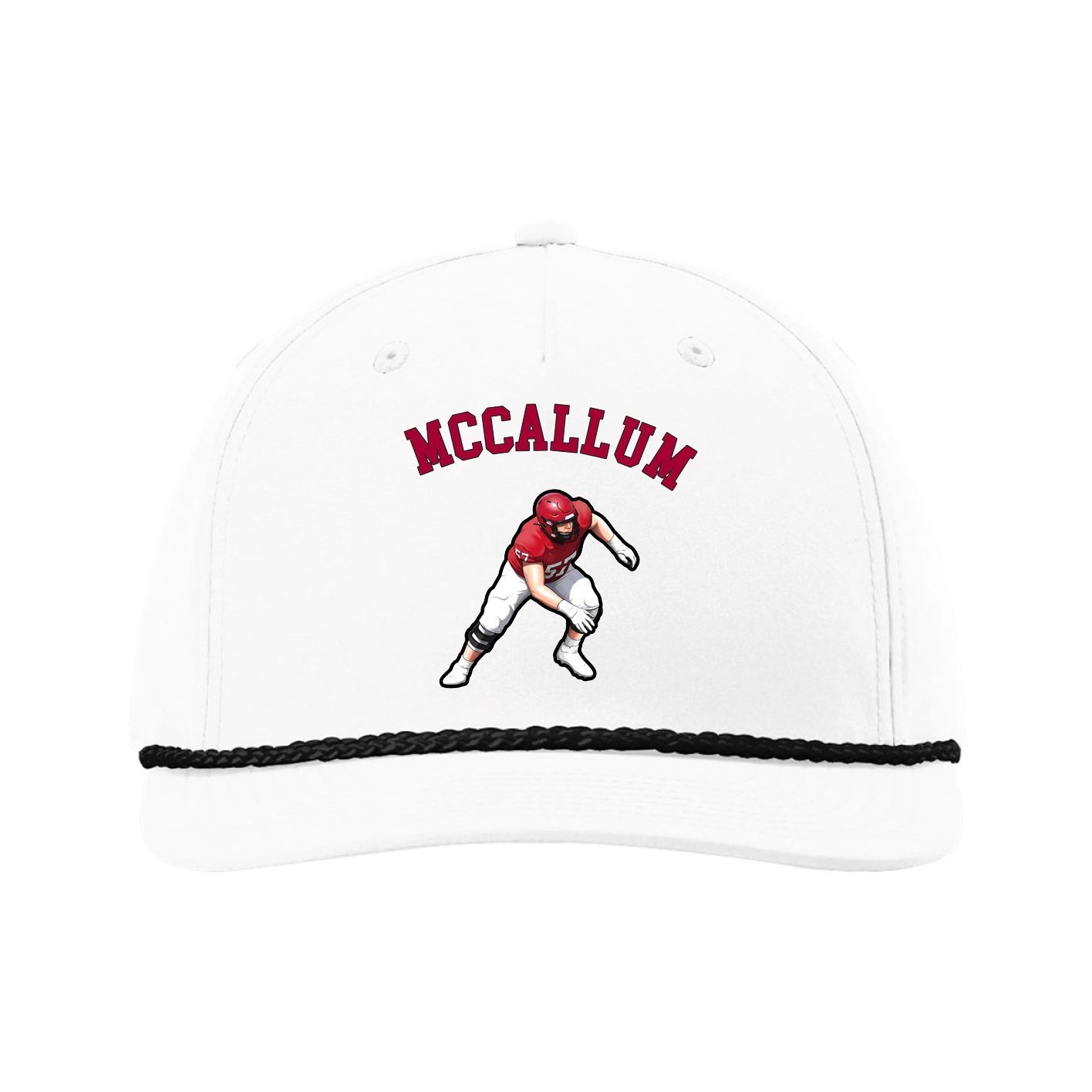 Five-Panel Classic Rope Cap — Shirsey Arch in White