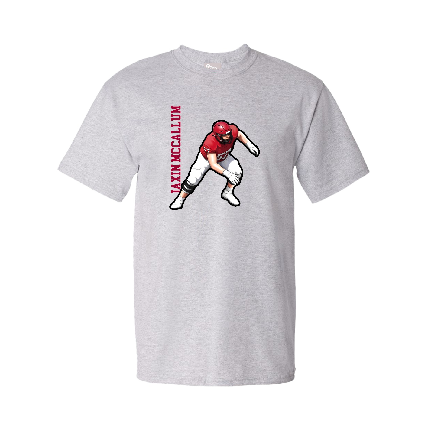 Youth Tee — Name Vertical in Grey