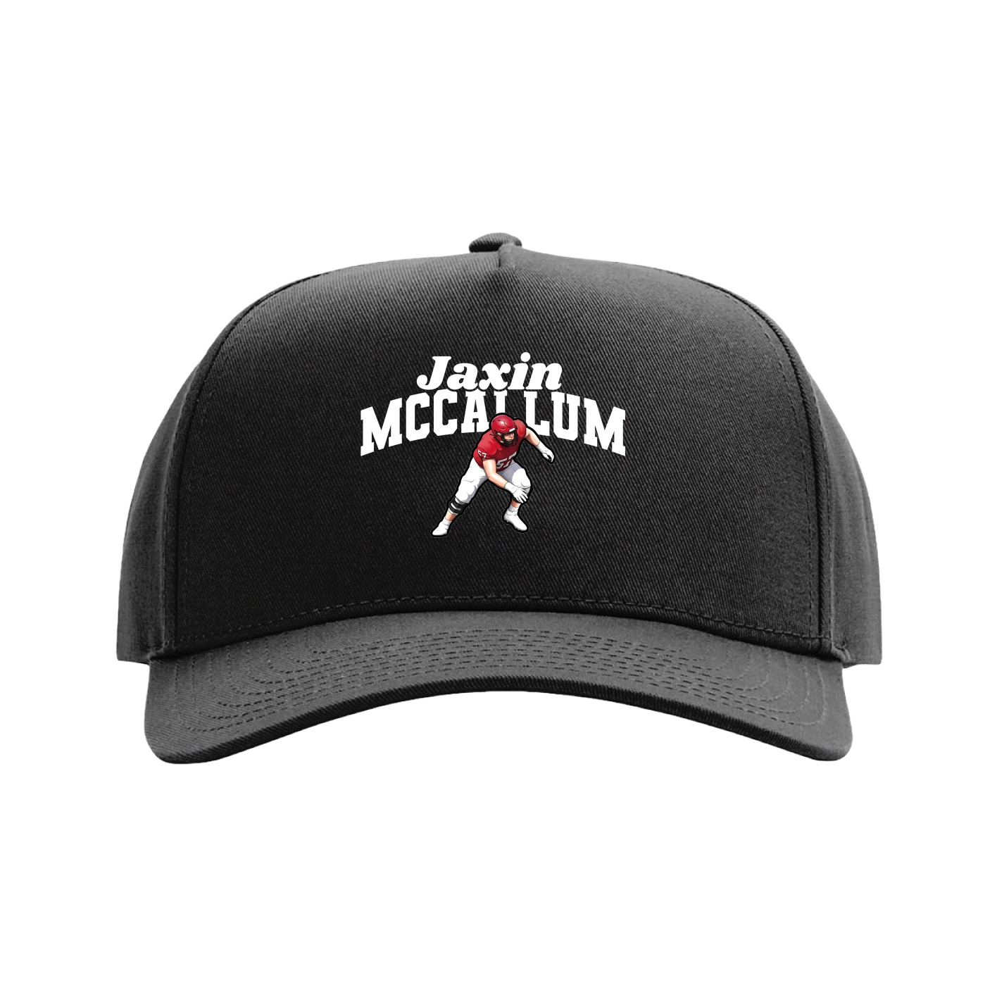 Full Fabric Five-Panel Champ Cap — Signature Arch in Black