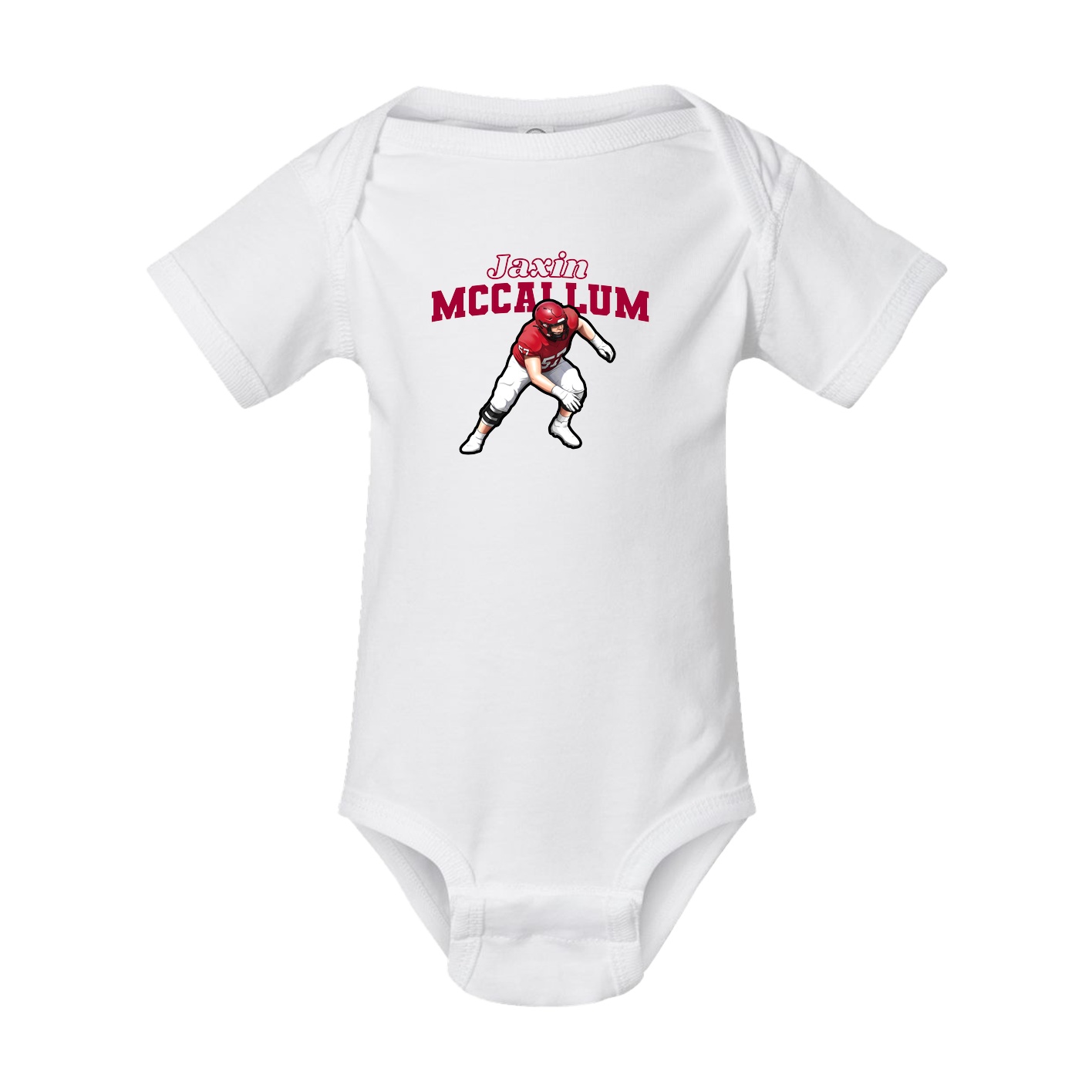 Baby Onesie — Name Arch in White