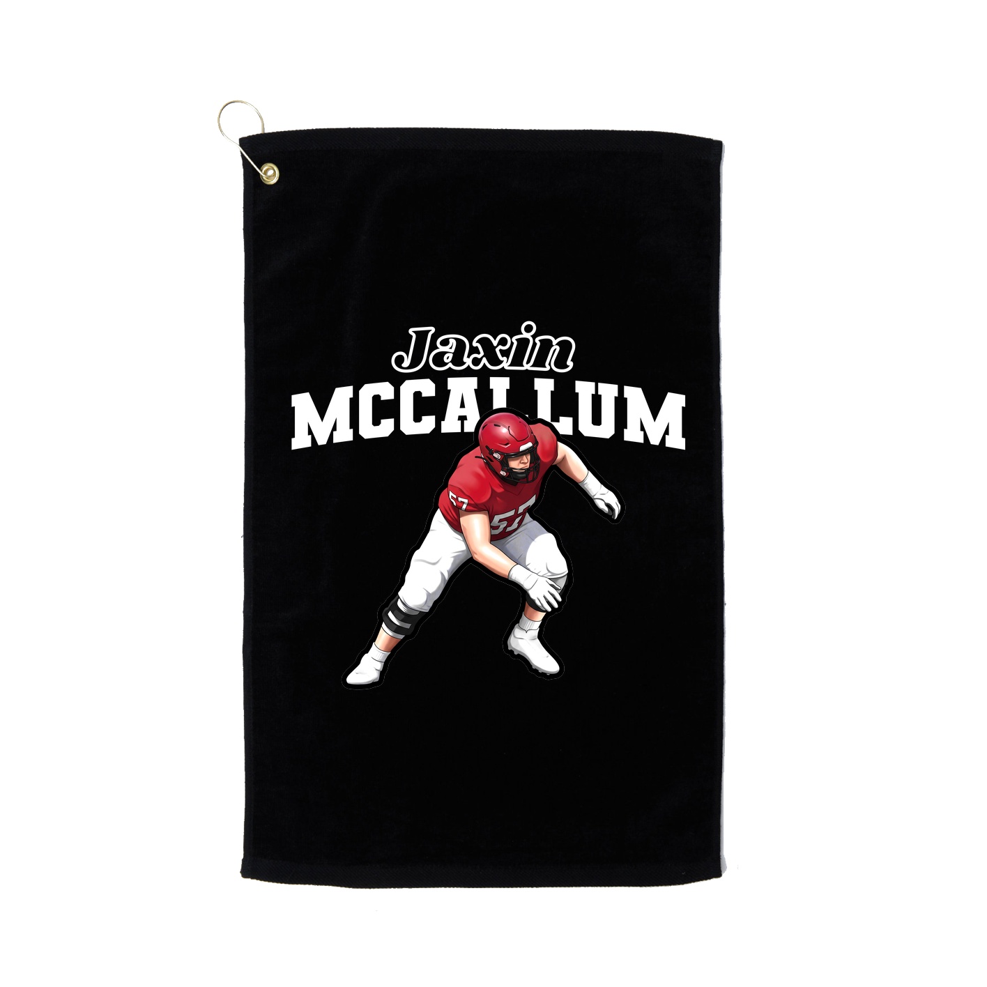 Golf Towel — Name Arch in Black