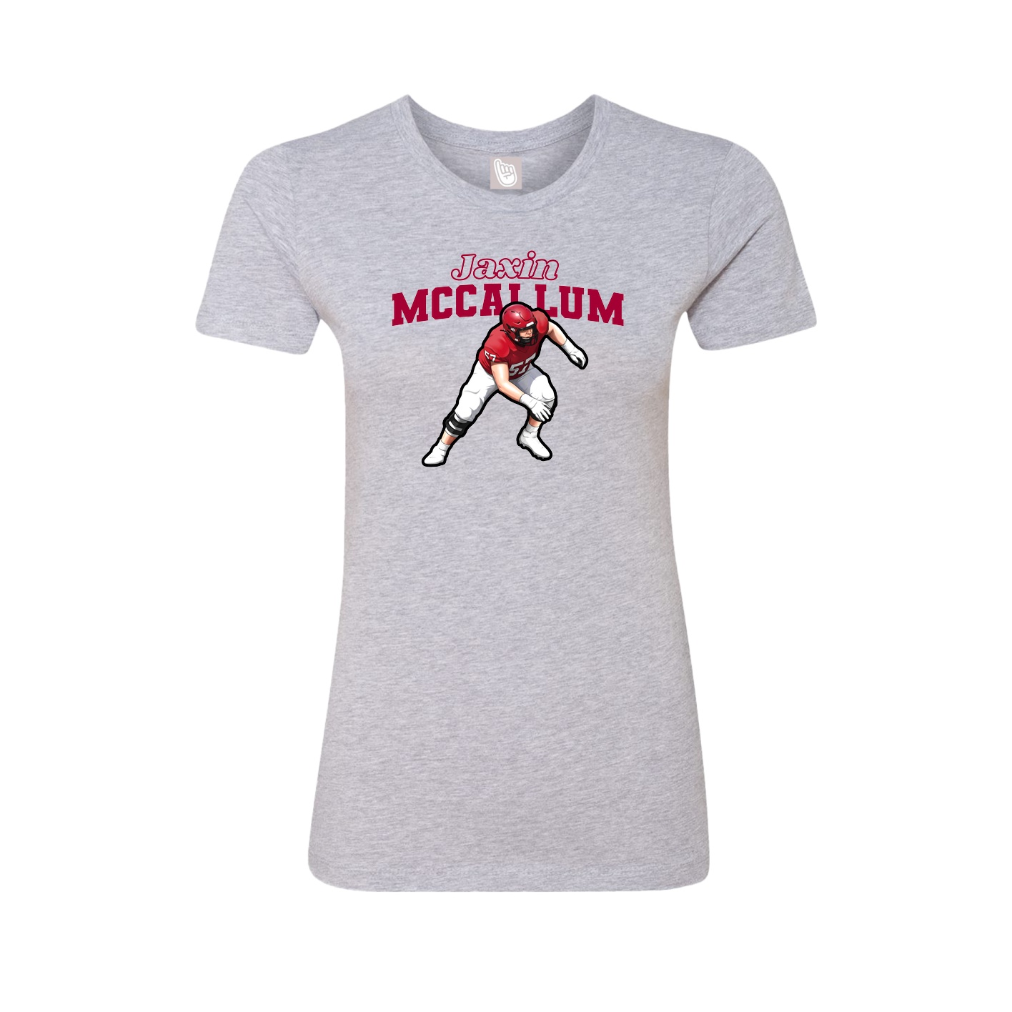 Fitted Women's Tee — Name Arch in Grey