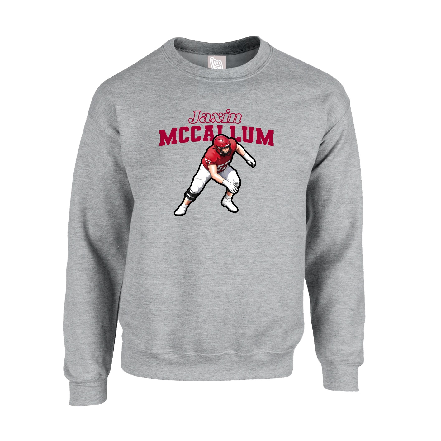 Fleece Crew — Name Arch in Grey