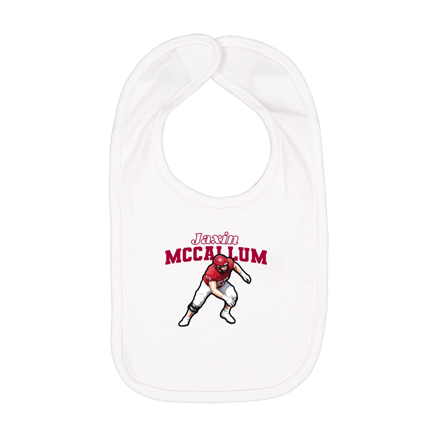 Infant Bib — Name Arch in White