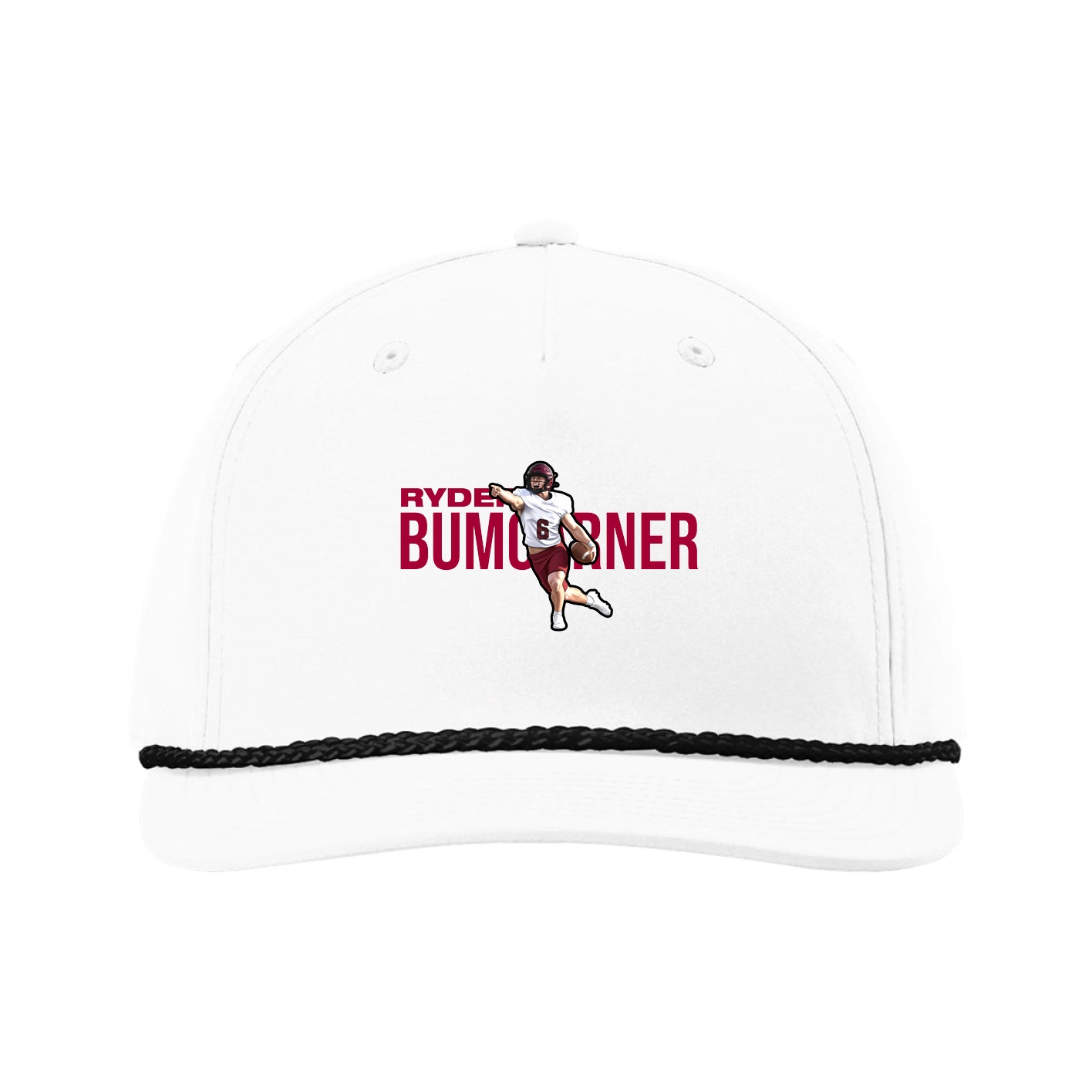 Five-Panel Classic Rope Cap — Player Name in White
