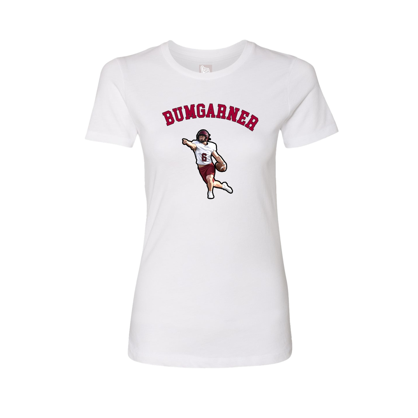 Fitted Women's Tee — Shirsey Arch in White