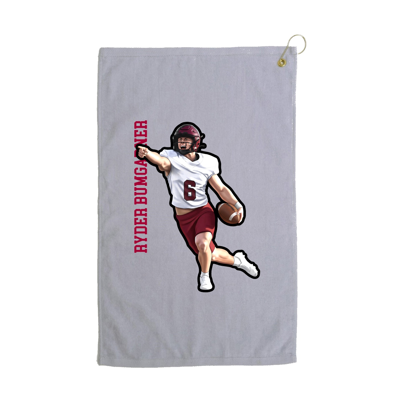 Golf Towel — Name Vertical in Grey