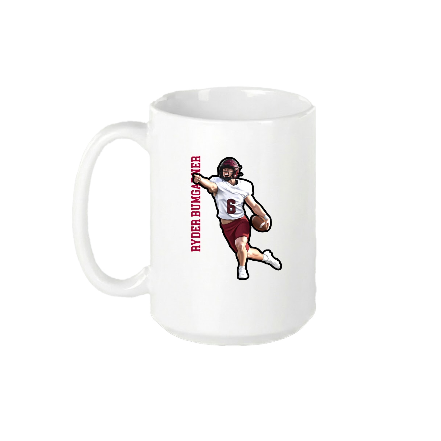 15oz Coffee Mug — Name Vertical in White