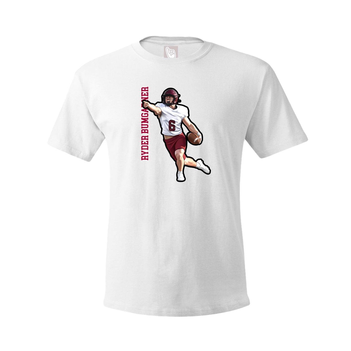 Youth Tee — Name Vertical in White
