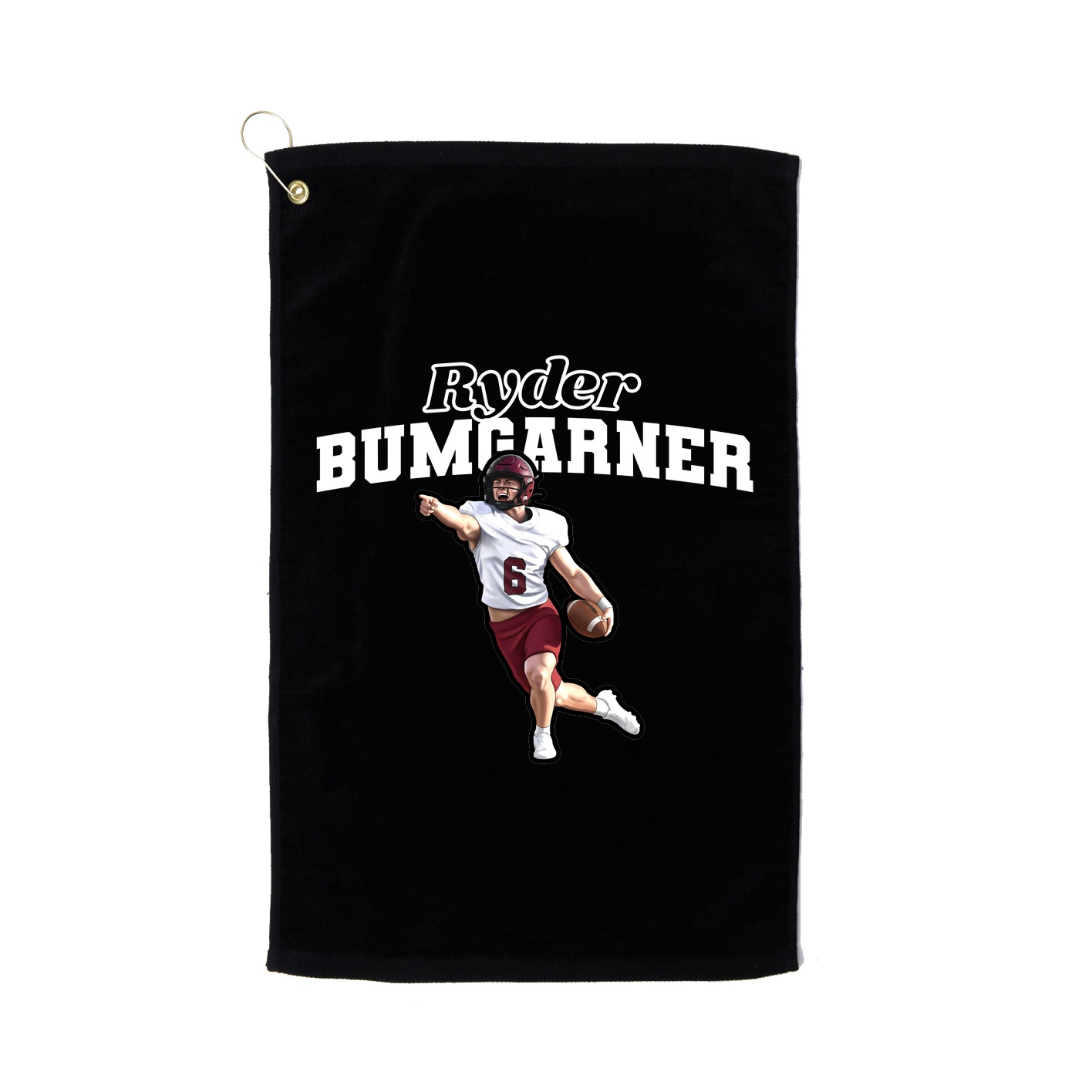 Golf Towel — Name Arch in Black