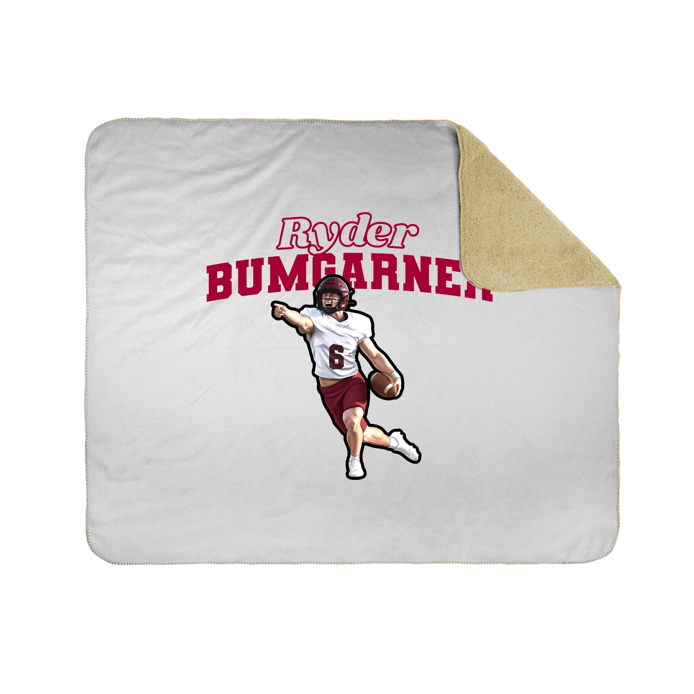 Throw Blanket — Name Arch in White