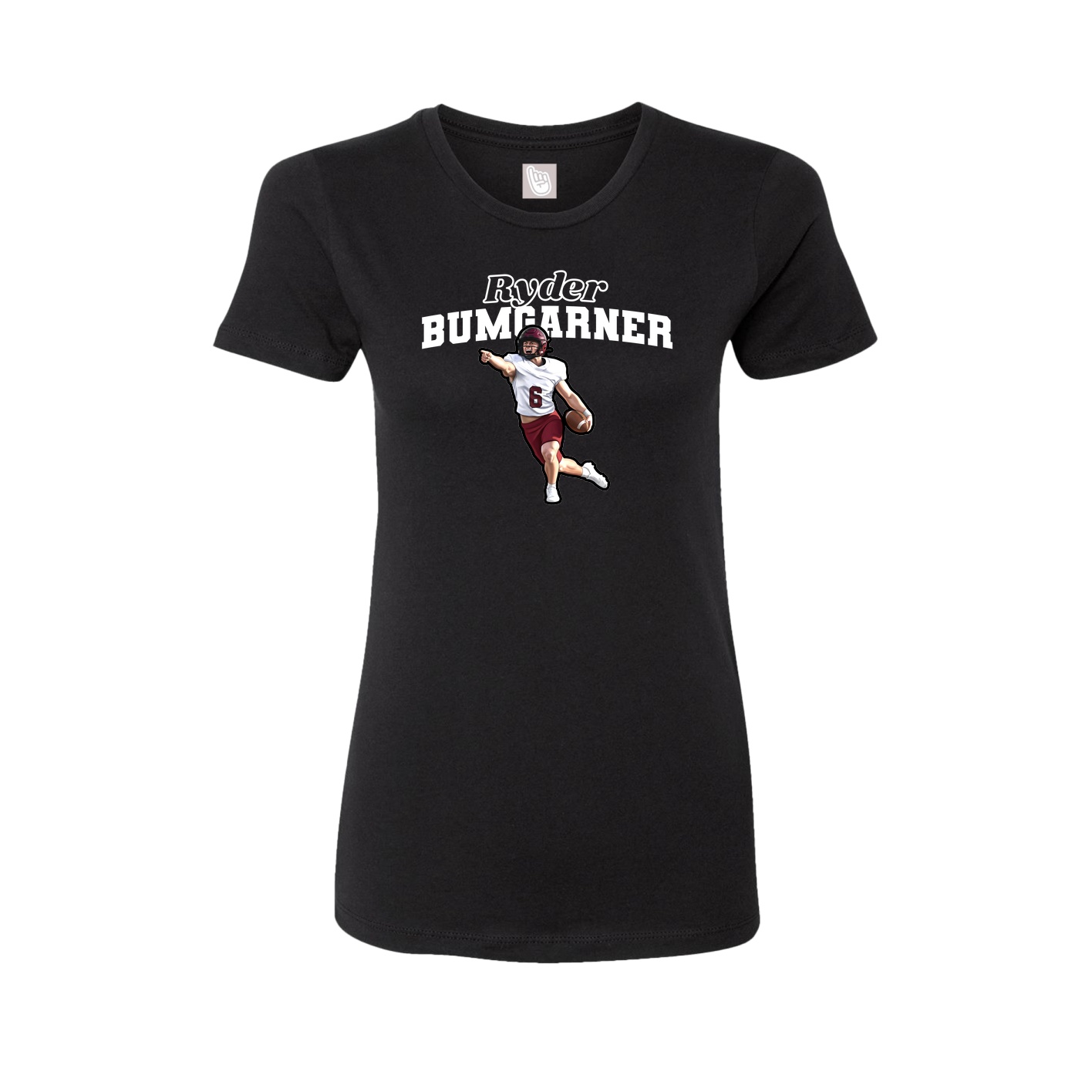 Fitted Women's Tee — Name Arch in Black