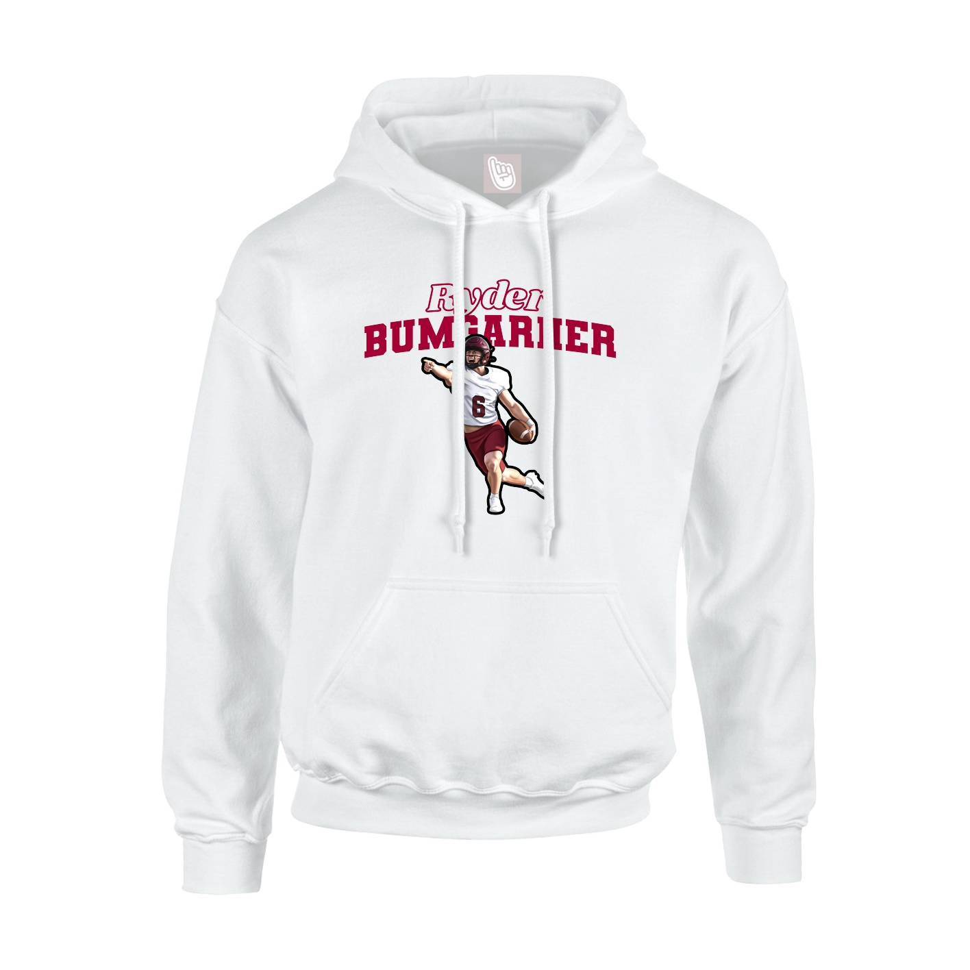 Hoodie — Name Arch in White
