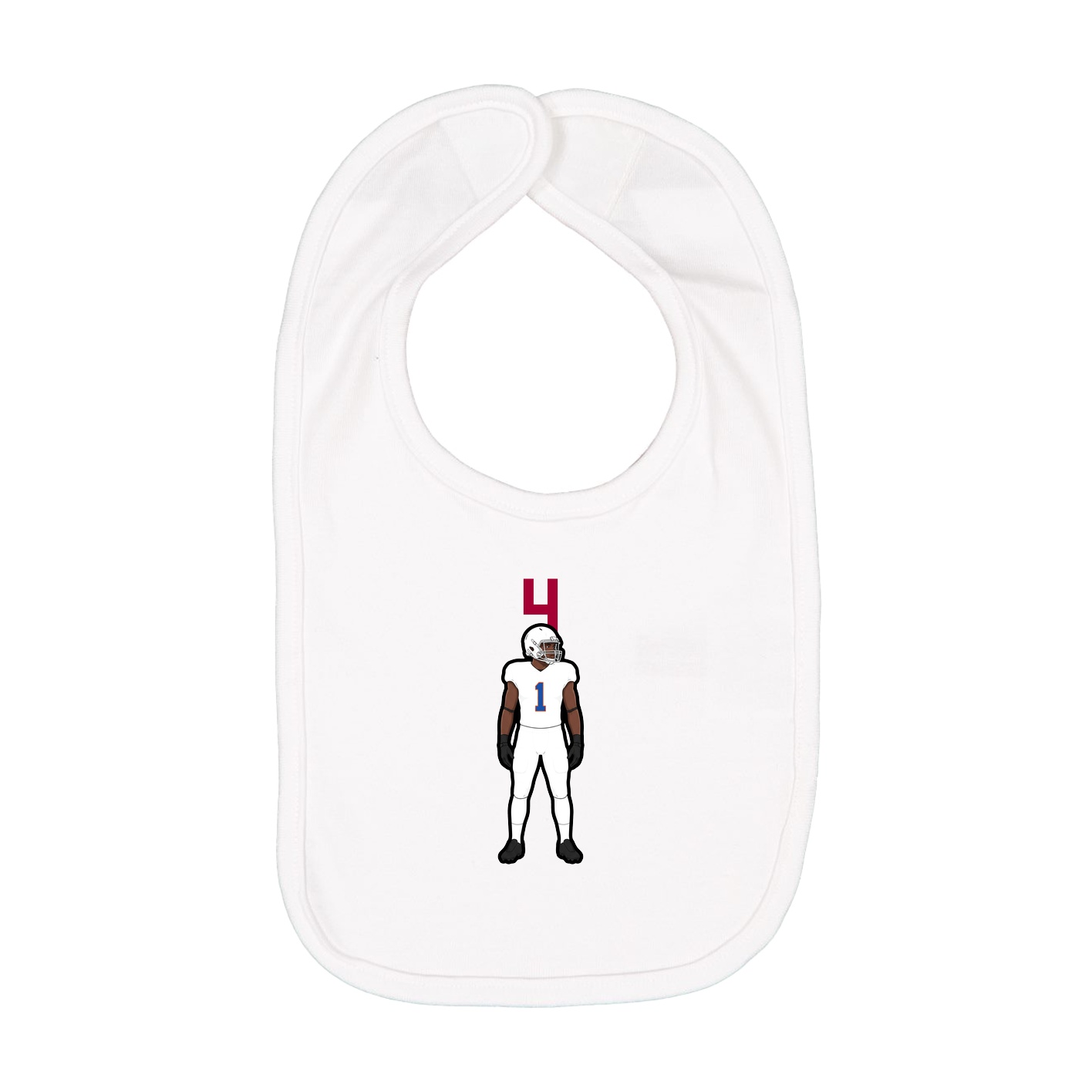 Infant Bib — Number Top in White