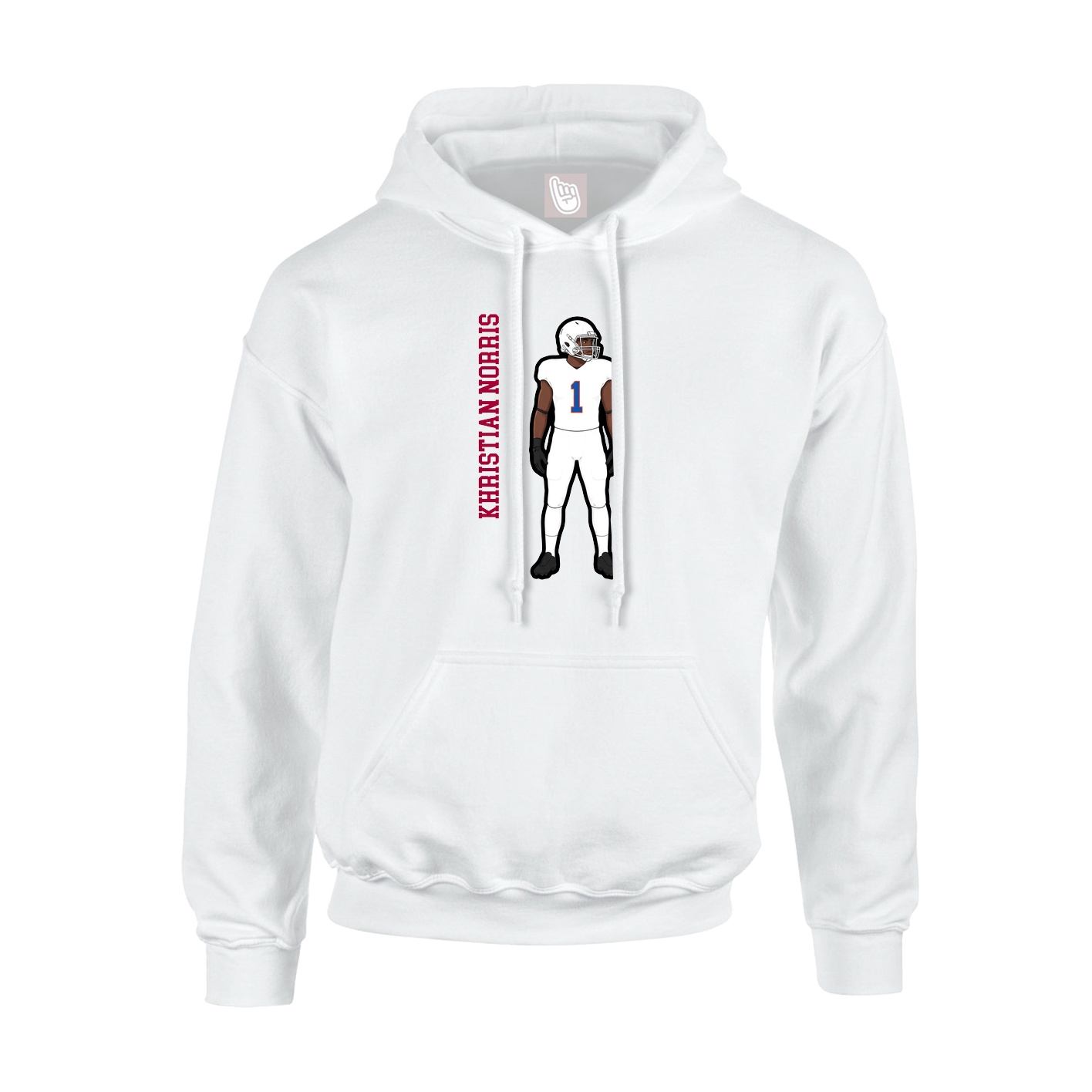 Hoodie — Name Vertical in White