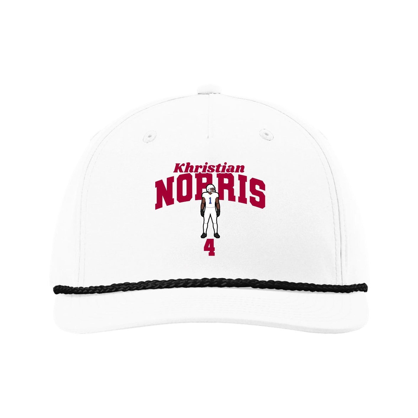 Five-Panel Classic Rope Cap — Signature Arch in White