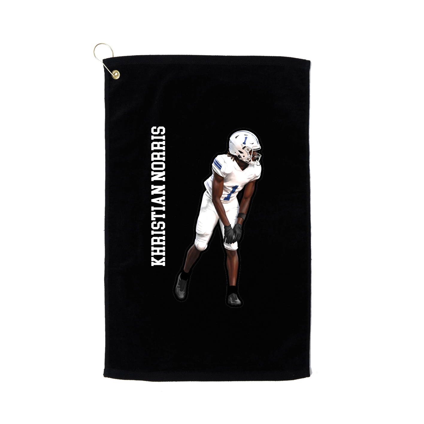 Golf Towel — Name Vertical in Black