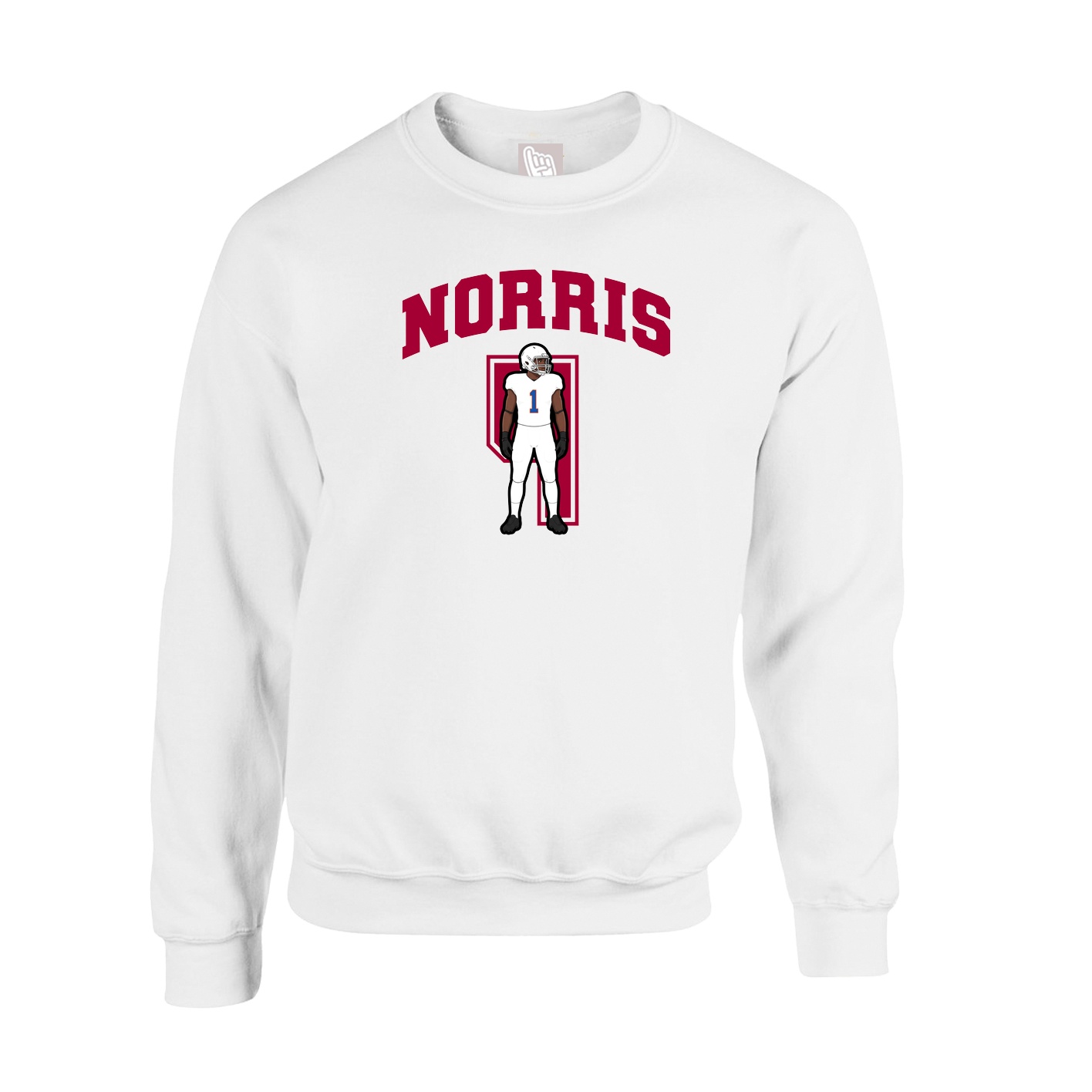 Fleece Crew — Number in White